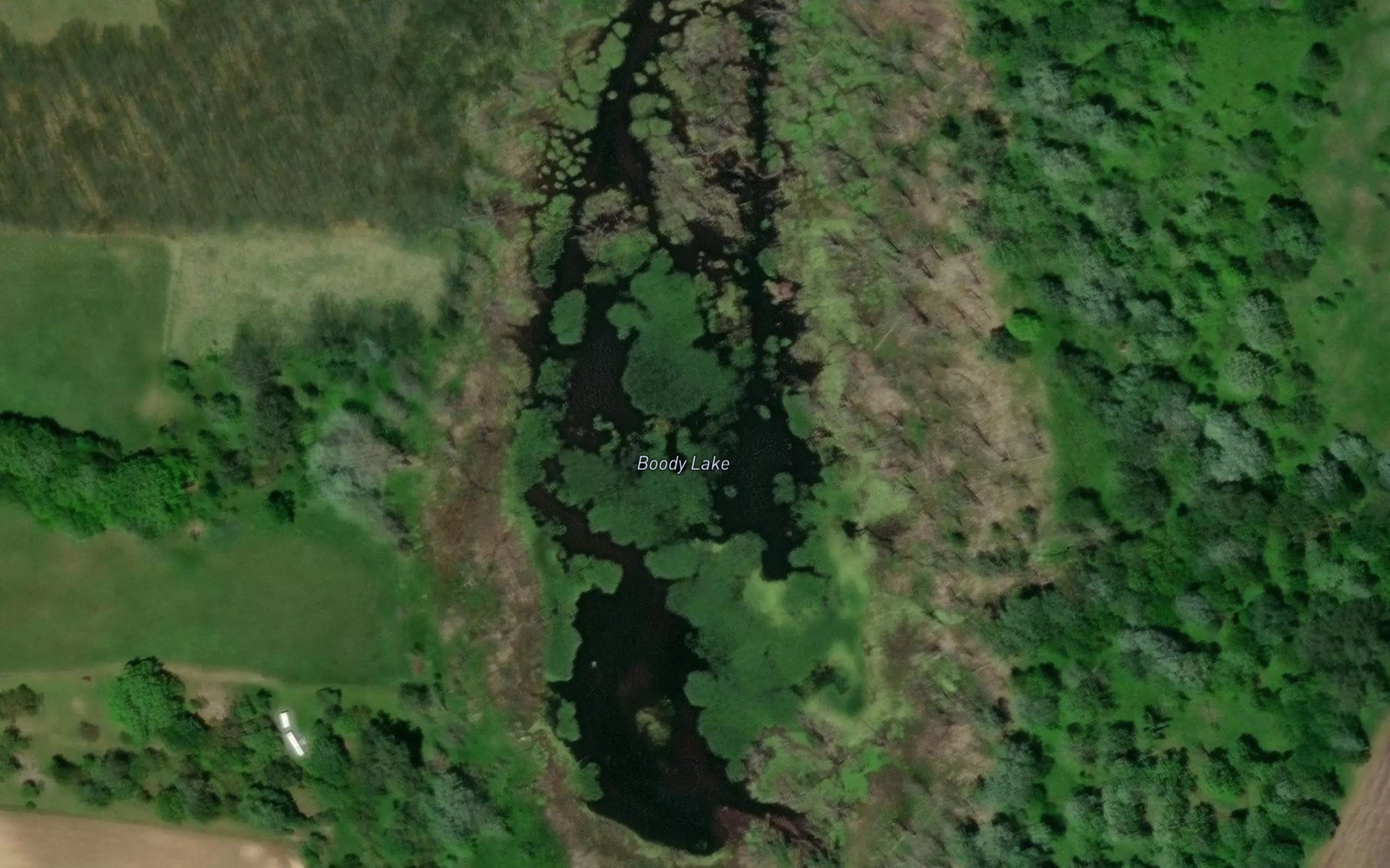Satellite map of the Boody Lake