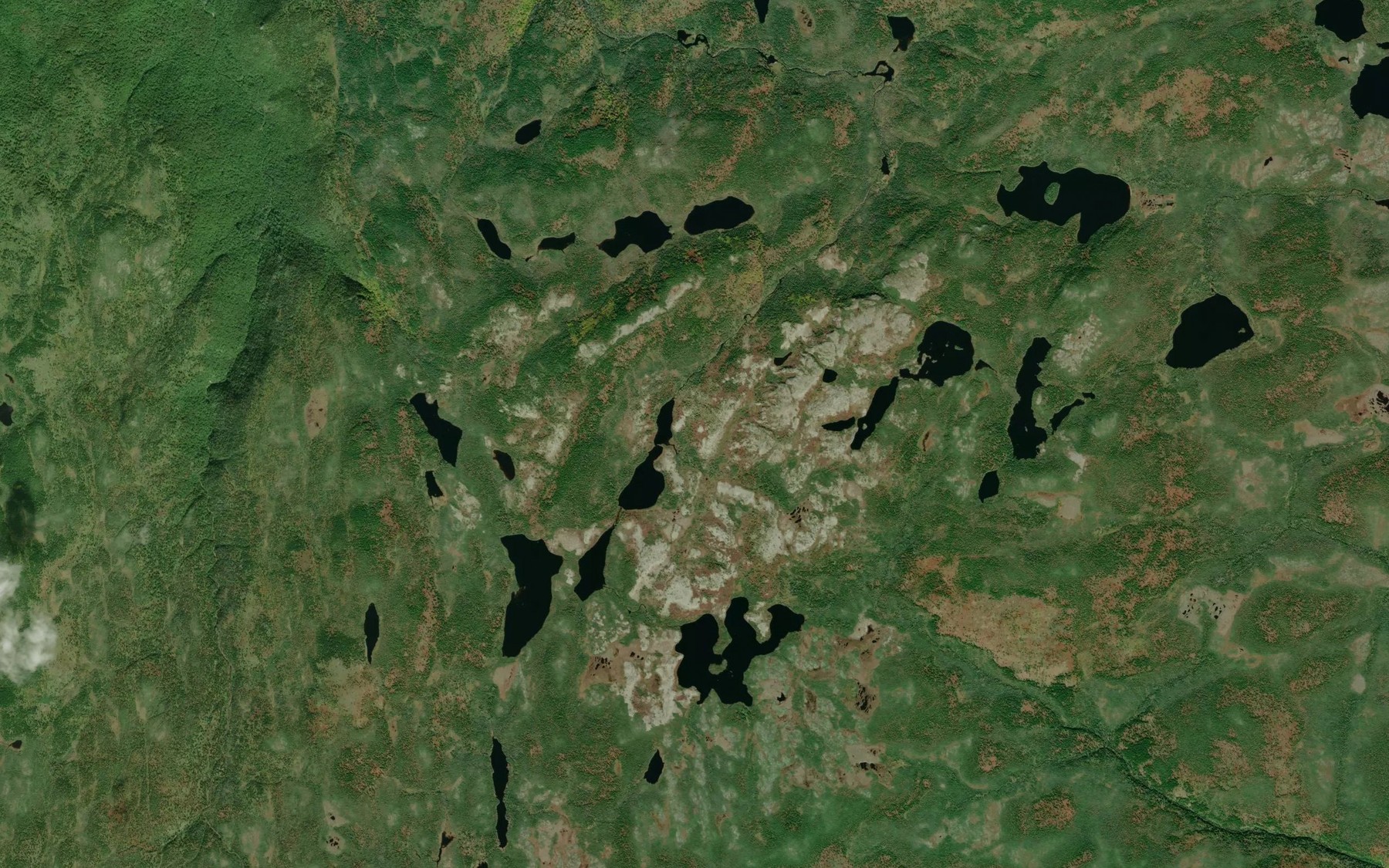 Satellite map of the Chain Lakes