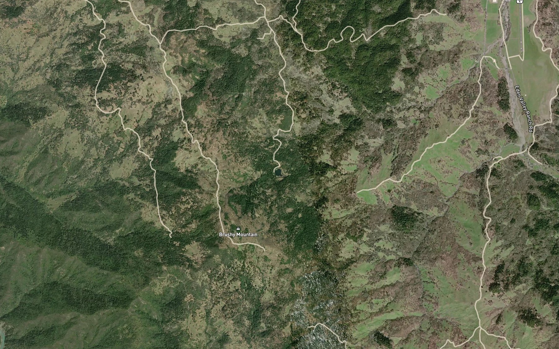 Satellite map of the Brushy Lake