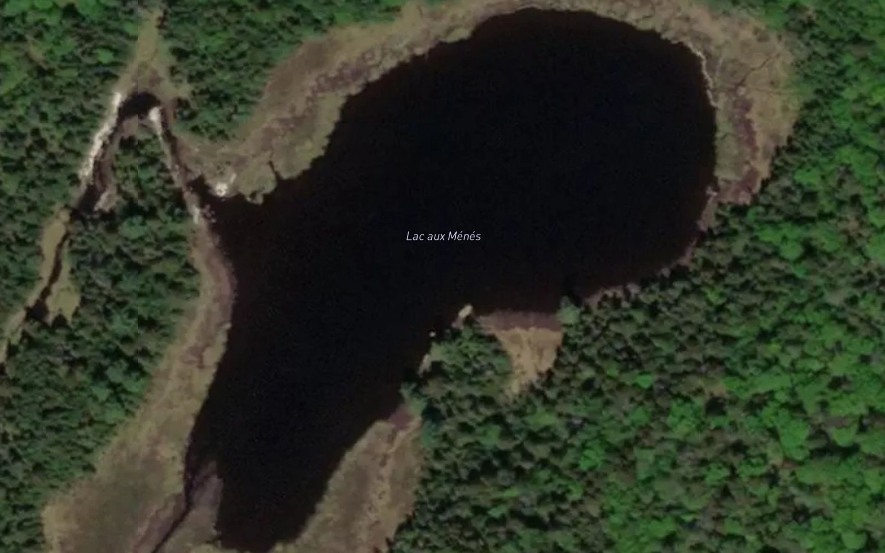 Satellite map of the Lac aux Menes