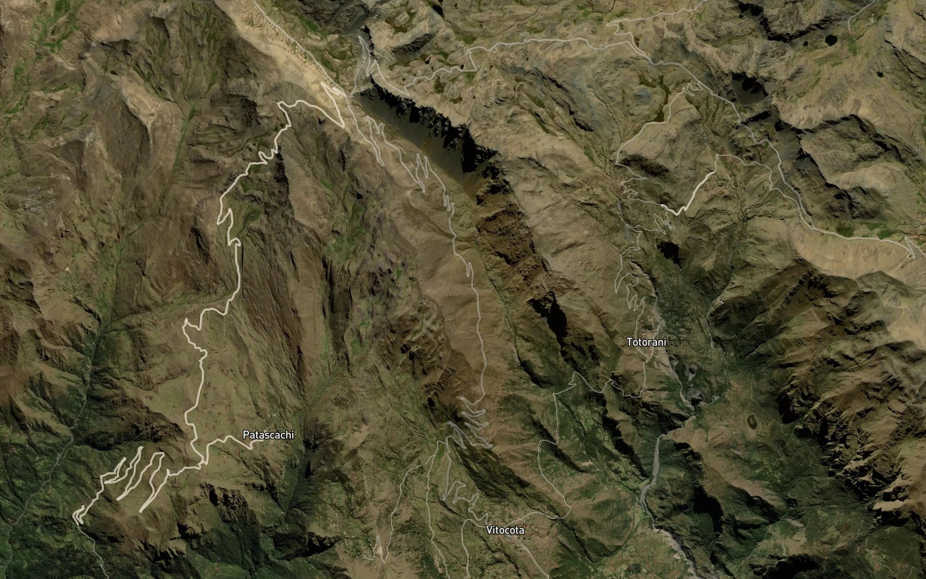 Satellite map of the Rio Tipuani