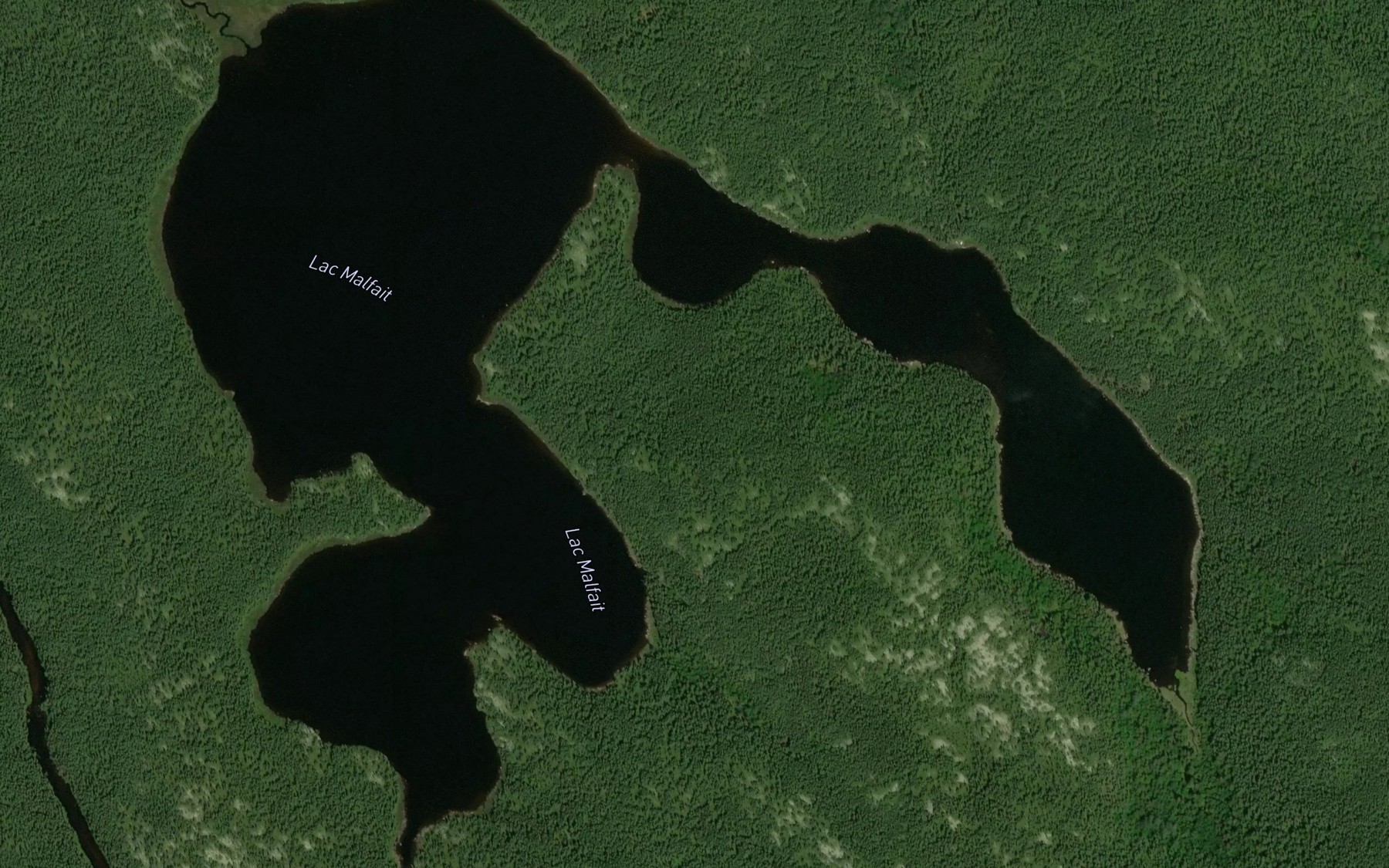 Satellite map of the Lac Malfait