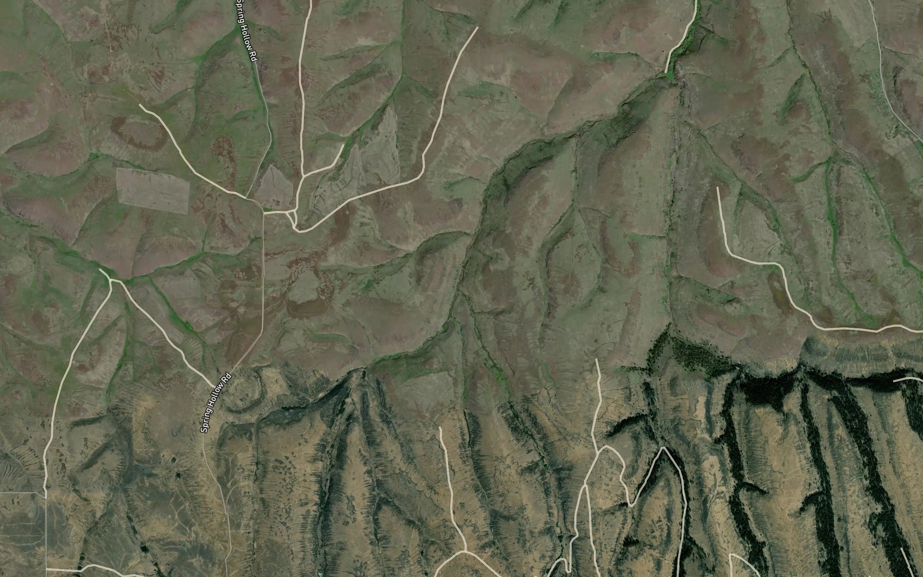 Satellite map of the Gravy Creek