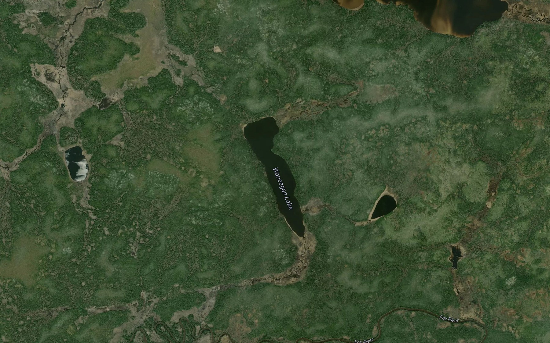 Satellite map of the Waneegan Lake