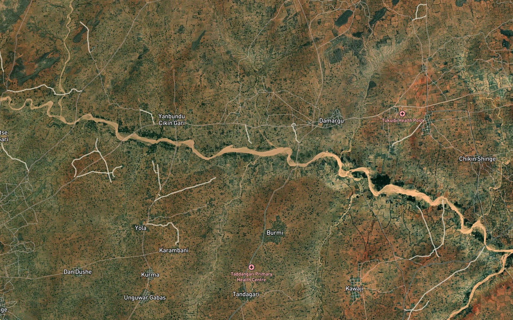 Satellite map of the River Shangel