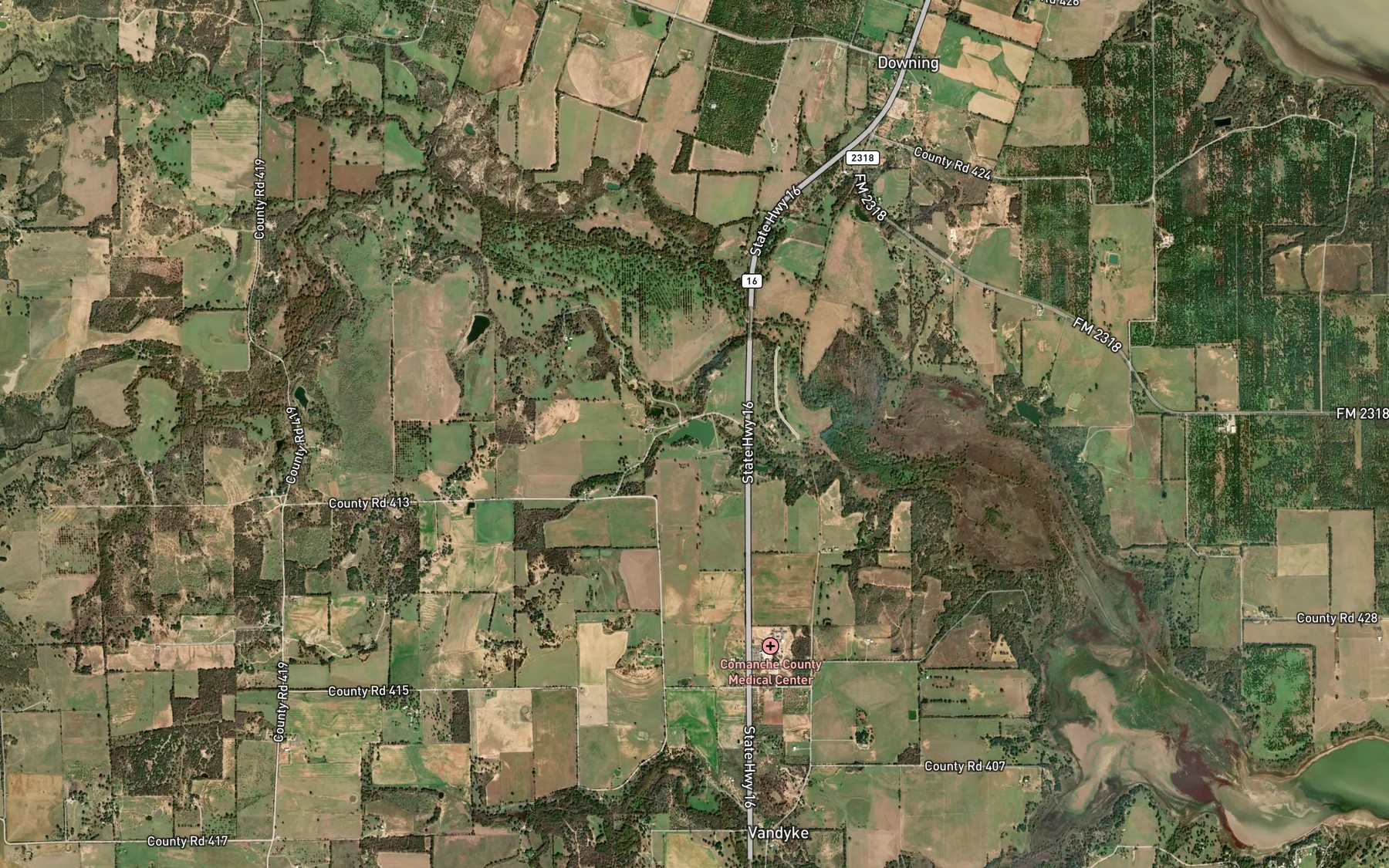 Satellite map of the E J Alderman Lake