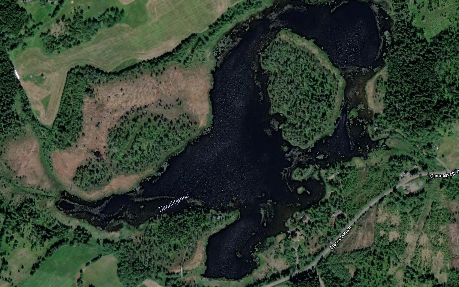 Satellite map of the Kjonnlitjorna