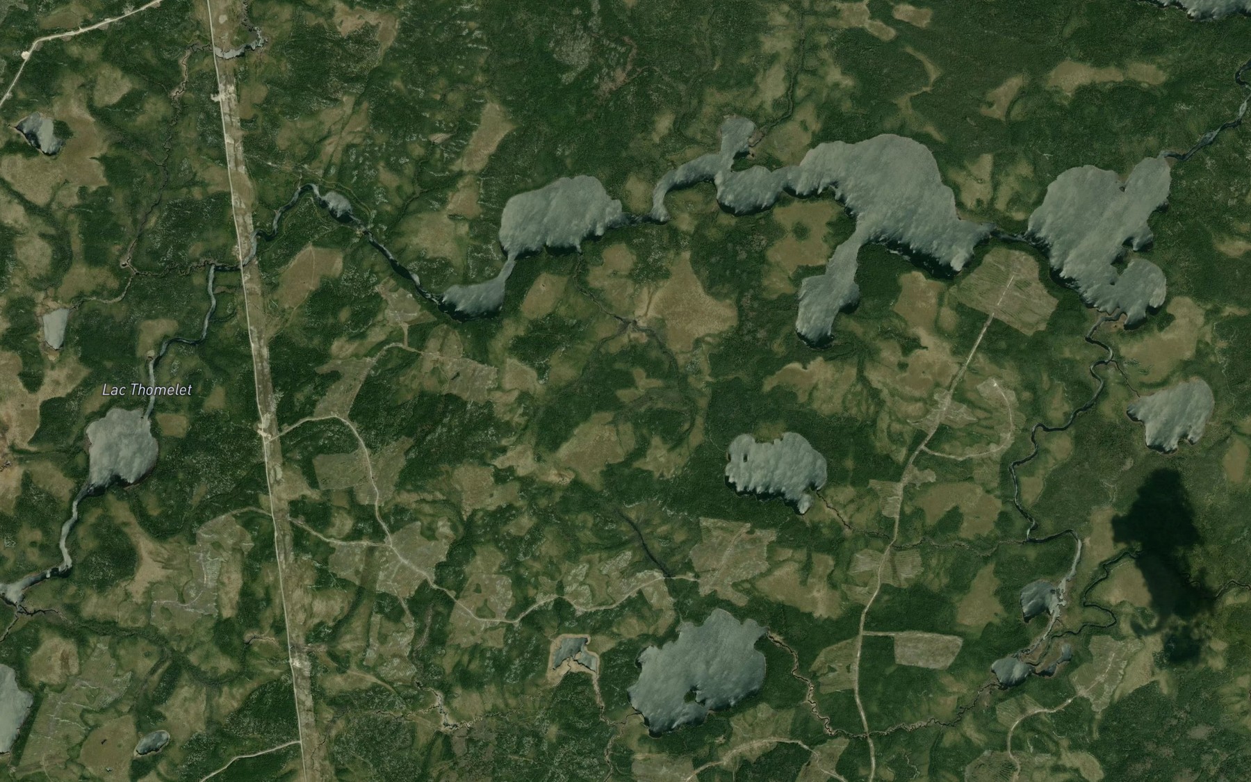 Satellite map of the Lac Thomelet