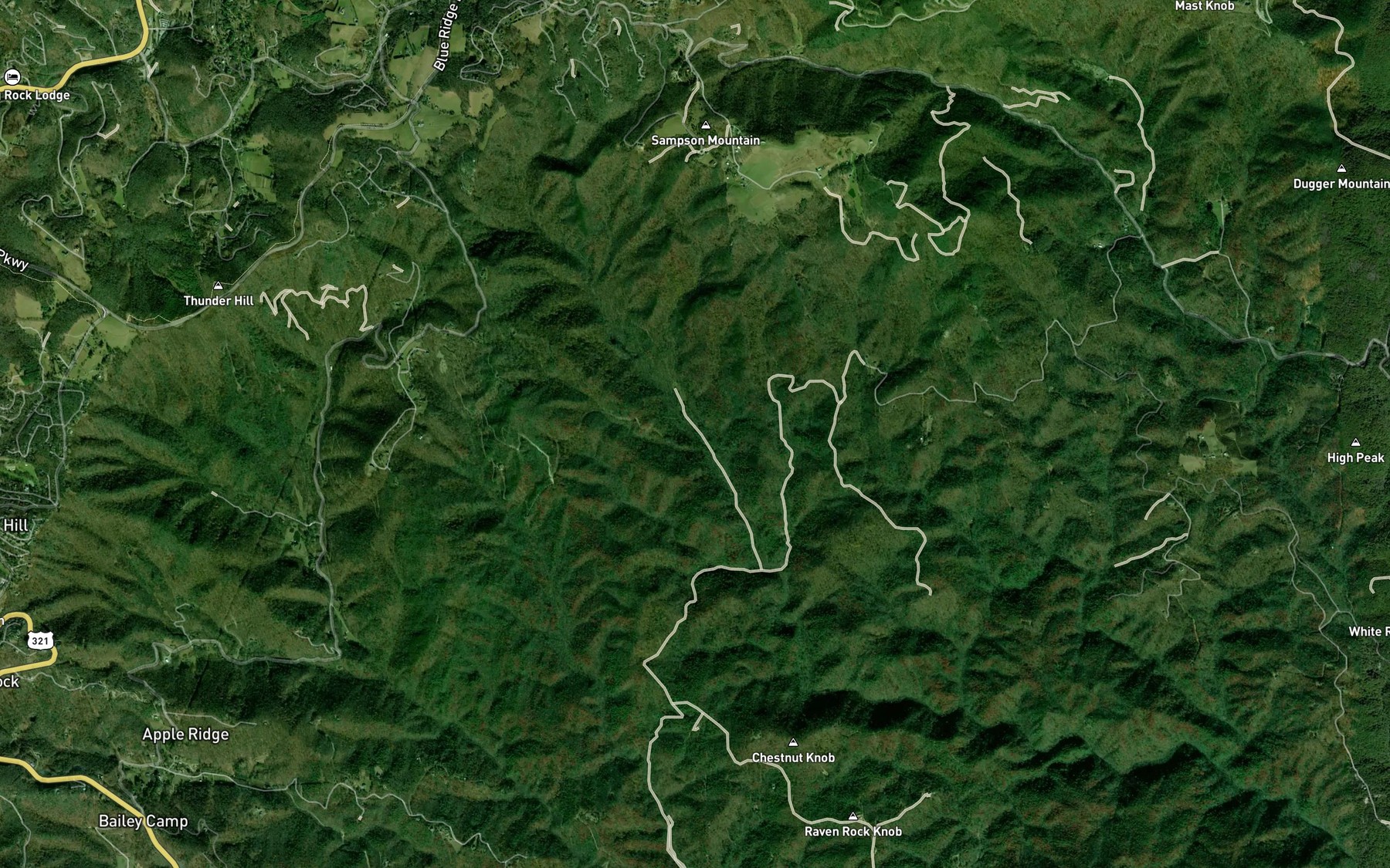 Satellite map of the Wolfden Branch