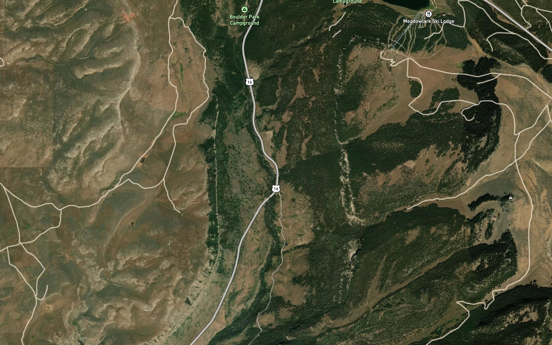 Satellite map of the Stovepipe Creek