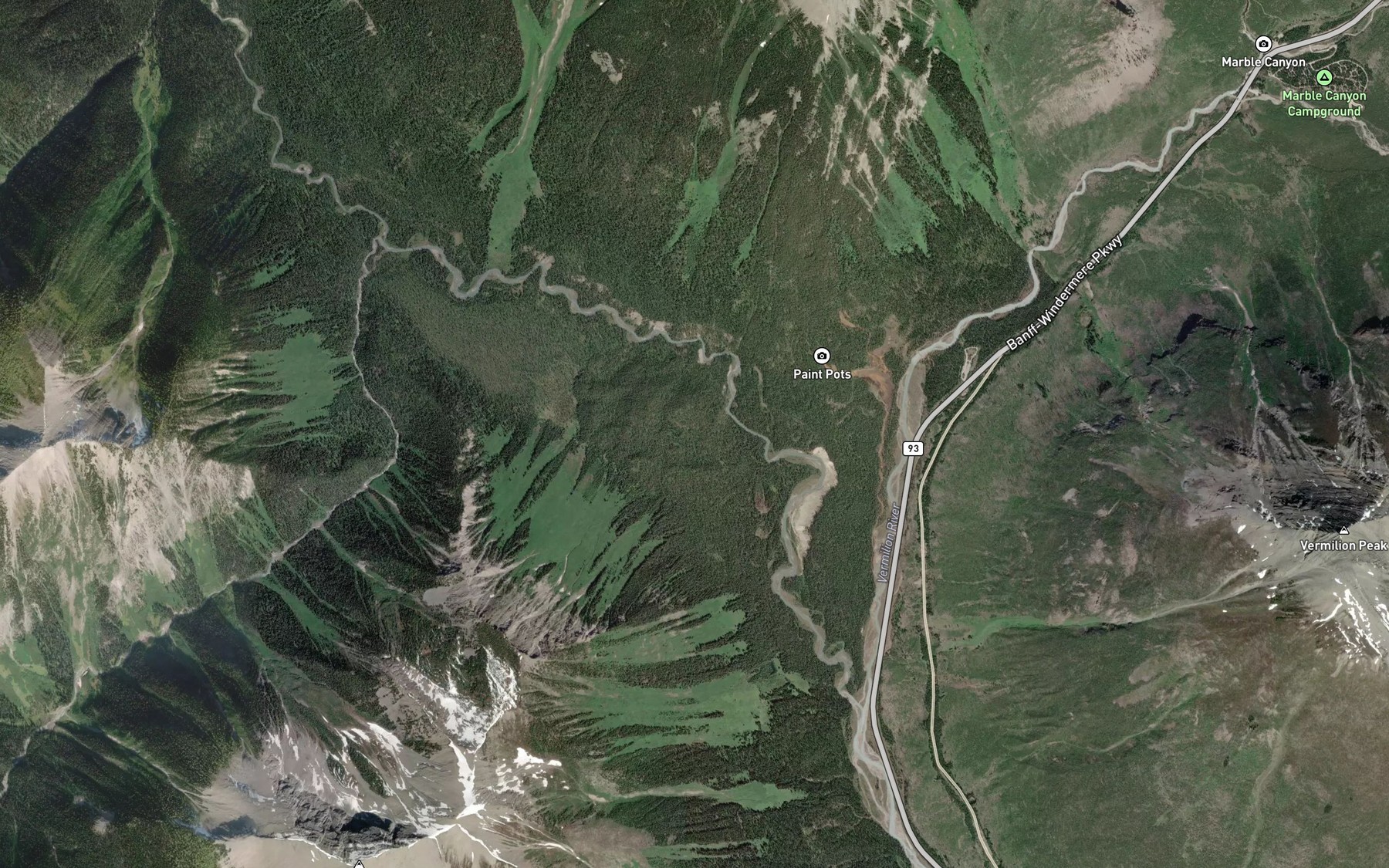 Satellite map of the Ochre Spring