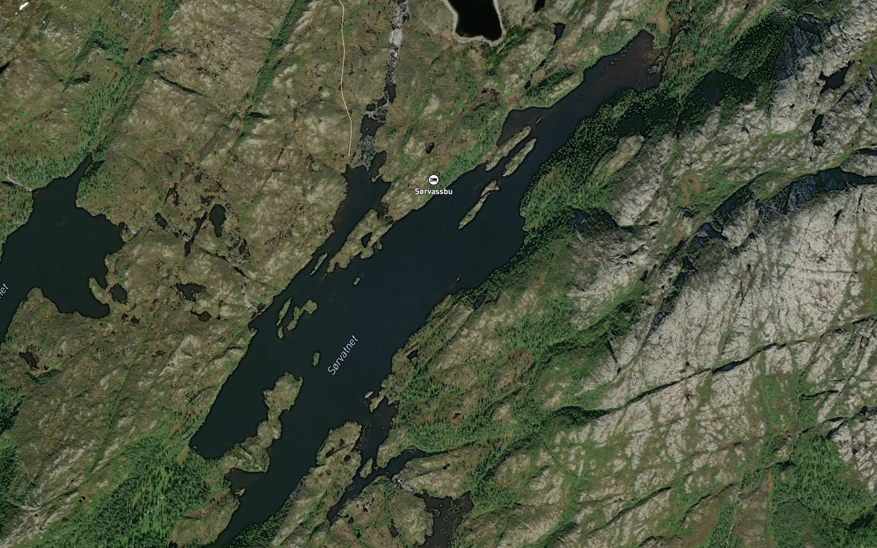 Satellite map of the Sorvatnet