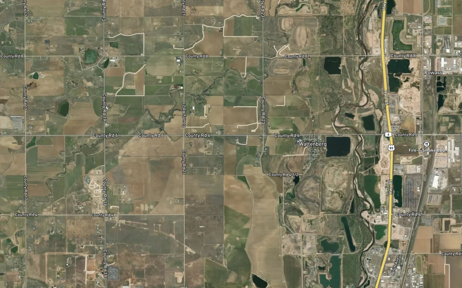 Satellite map of the Brantner Ditch