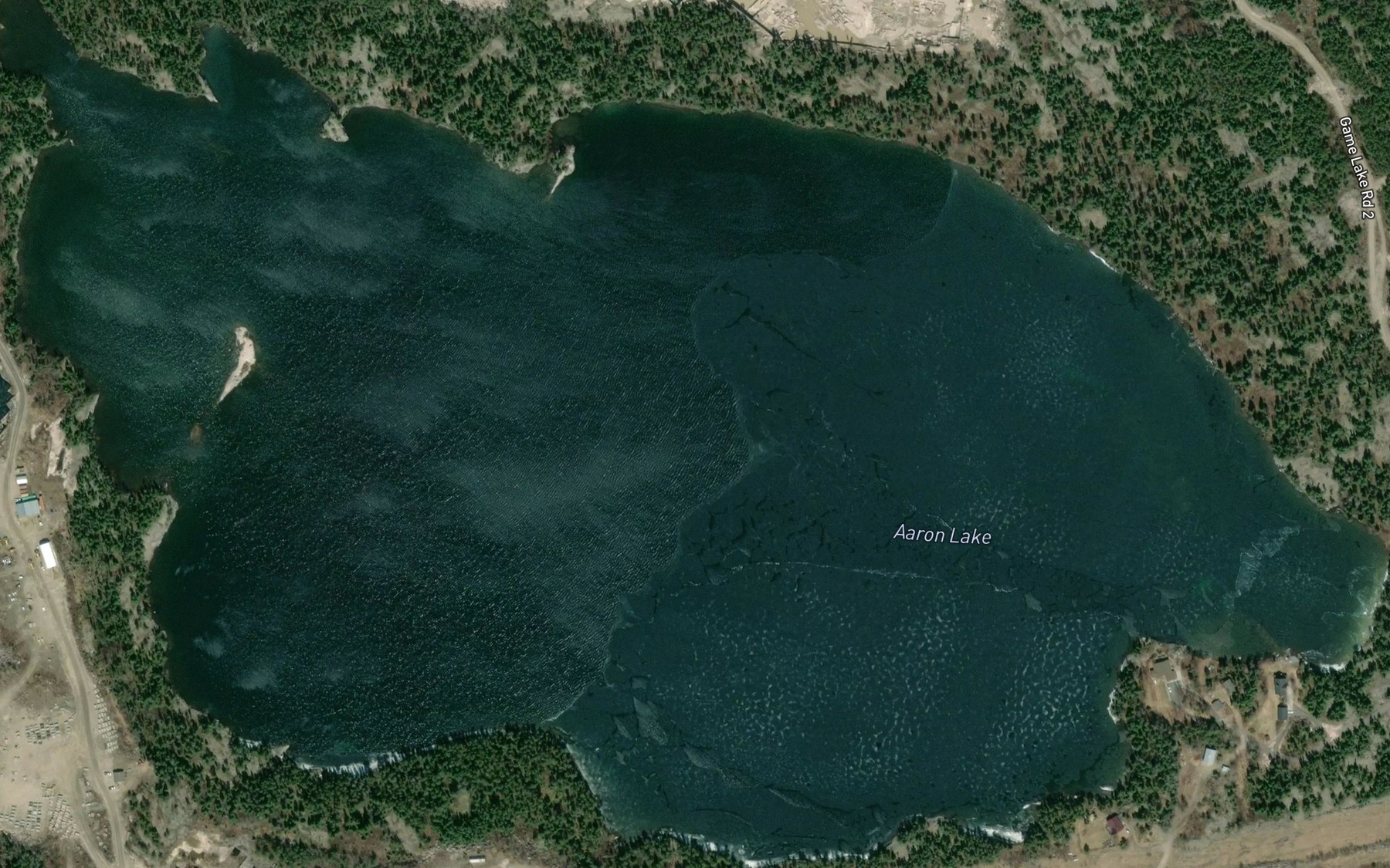 Satellite map of the Aaron Lake