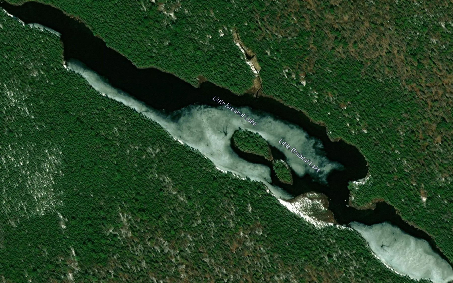 Satellite map of the Little Brebeuf Lake