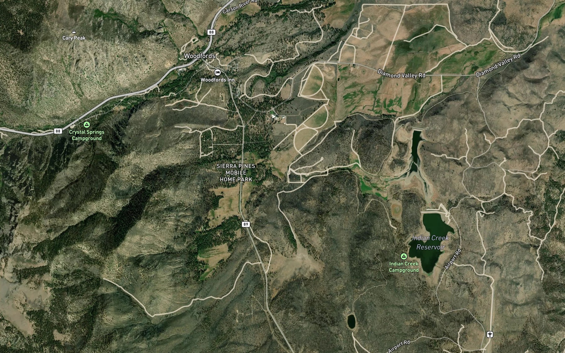 Satellite map of the Scott Creek