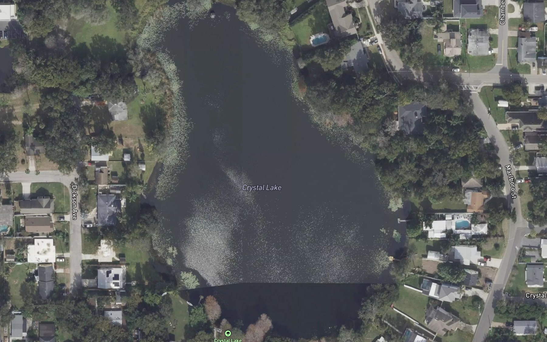 Satellite map of the Crystal Lake