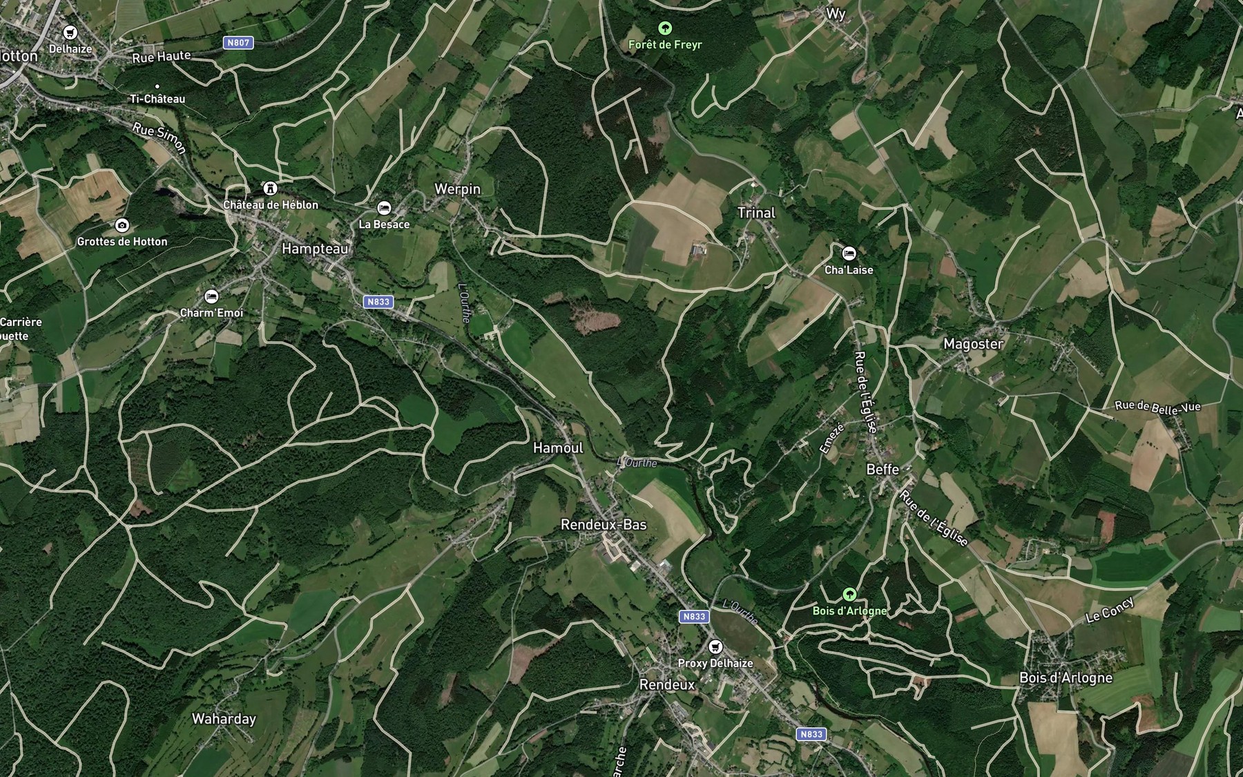 Satellite map of the Boieau