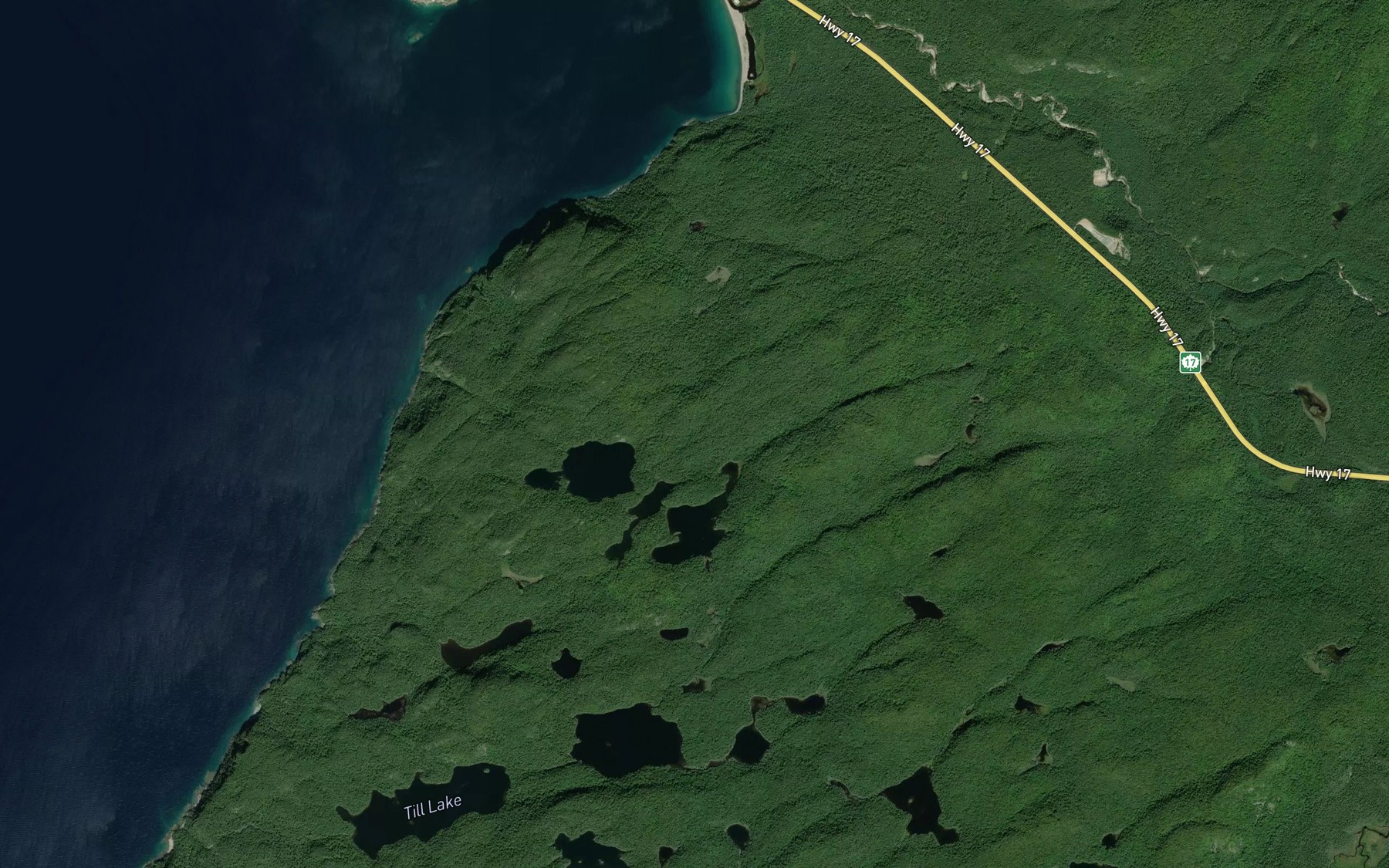 Satellite map of the The Pepper Lakes