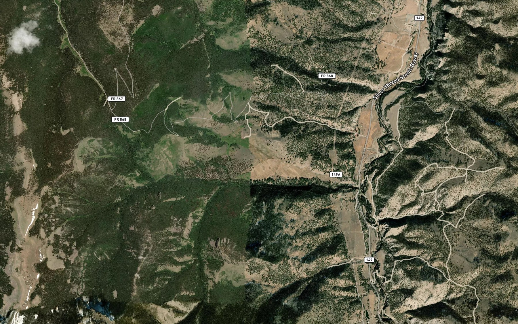 Satellite map of the Thompson Ditch