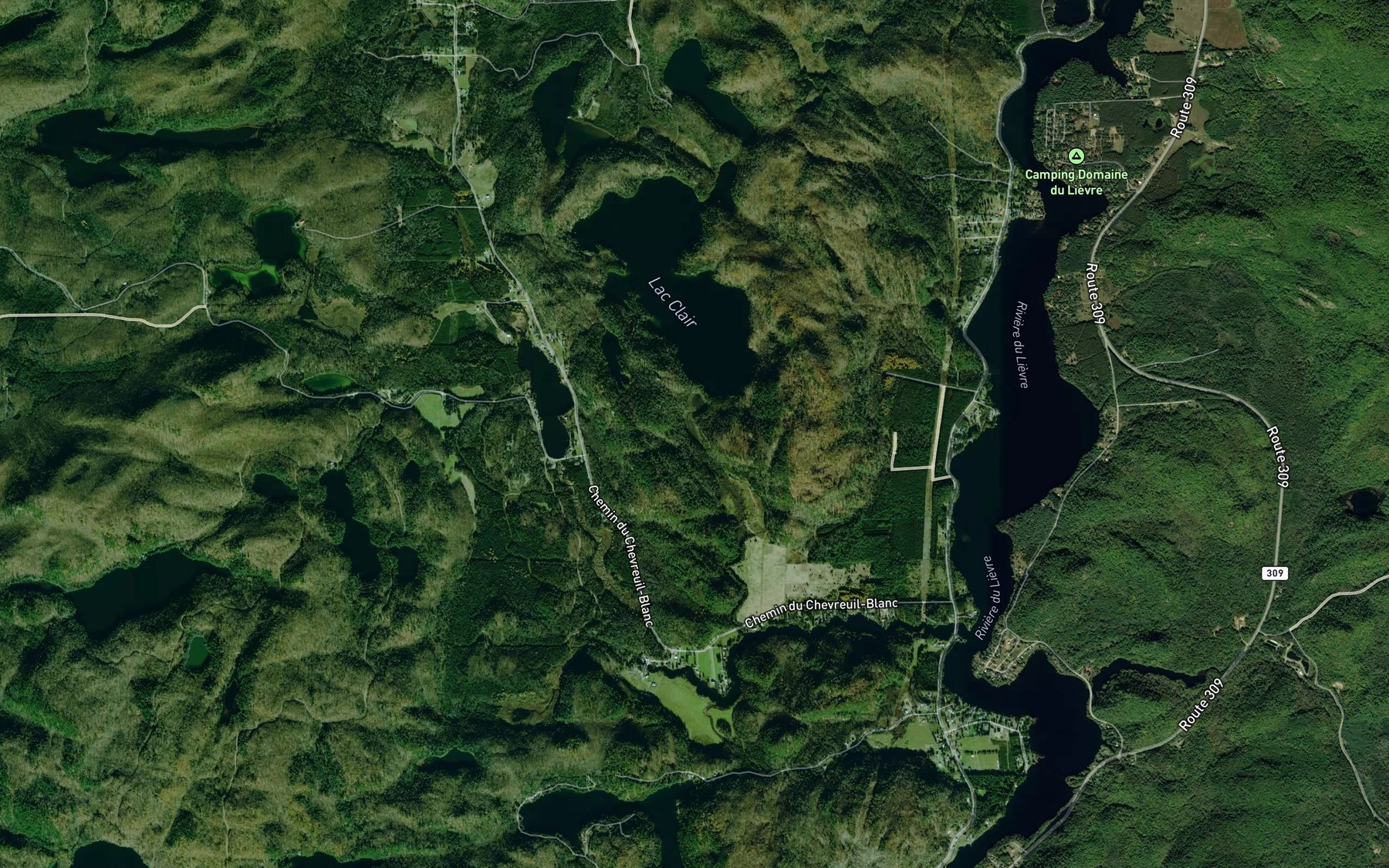 Satellite map of the Lac Lacasse