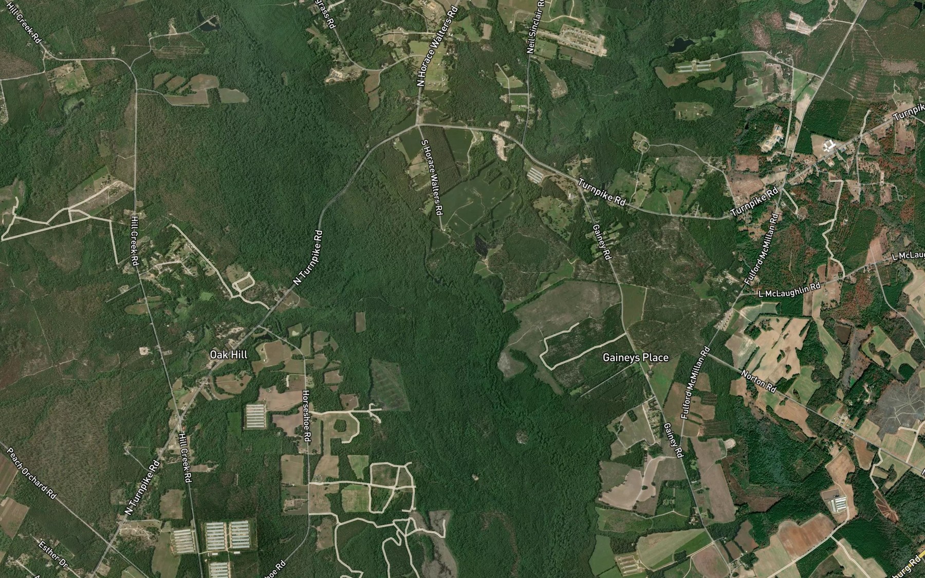 Satellite map of the Buffalo Creek