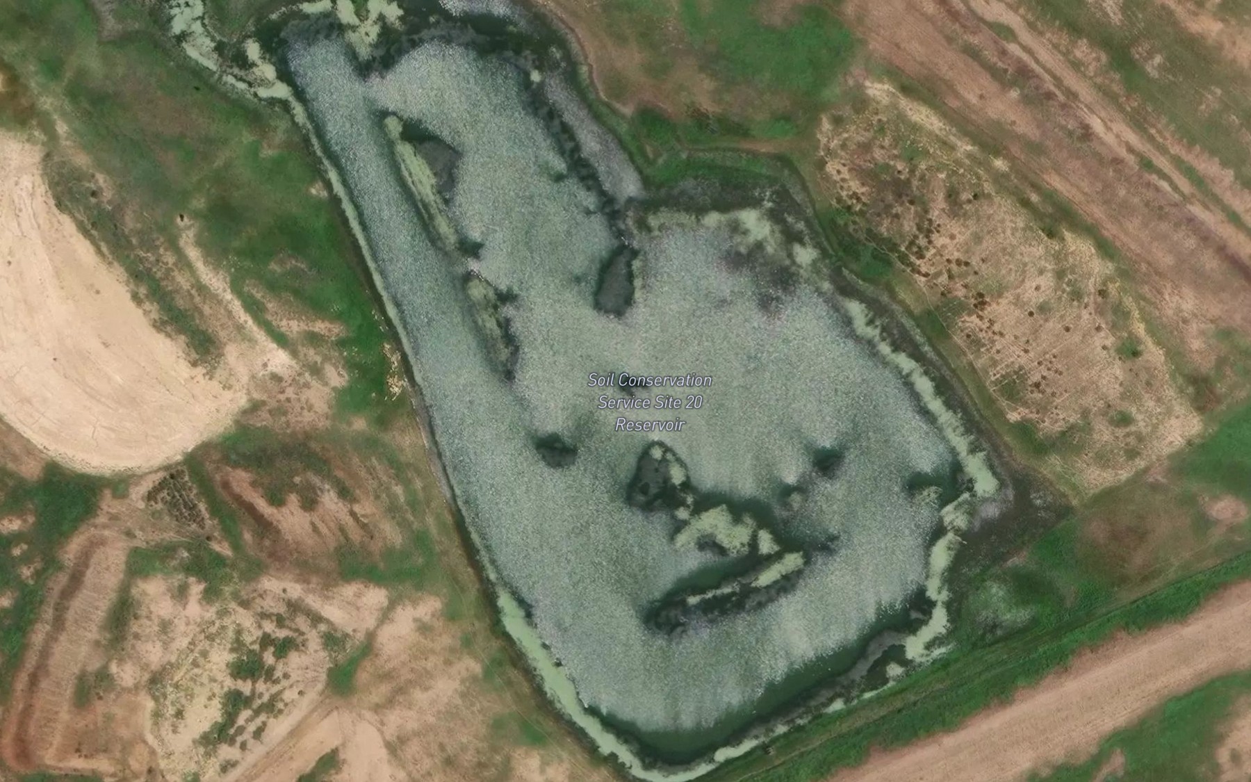 Satellite map of the Soil Conservation Service Site 20 Reservoir