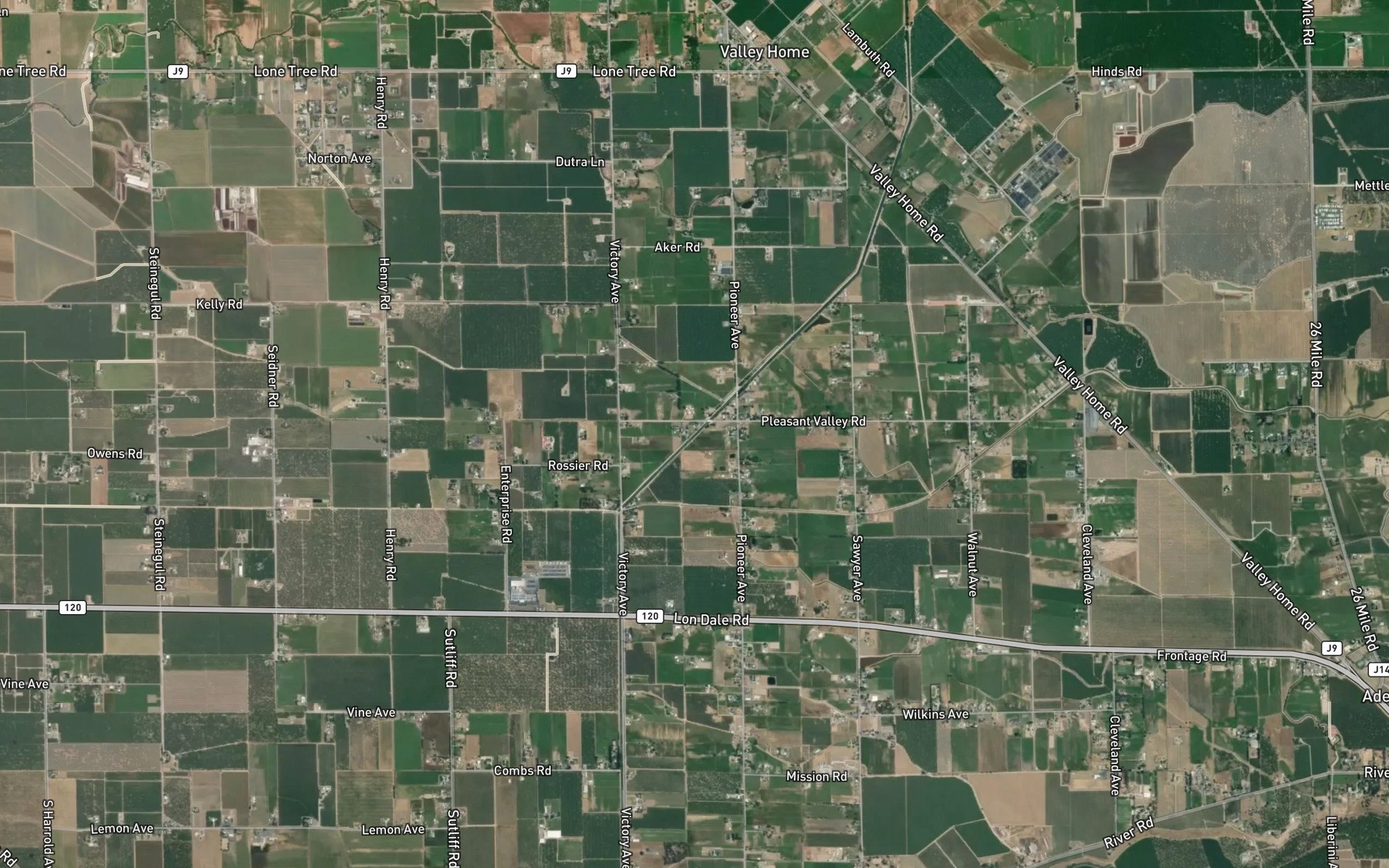 Satellite map of the South San Joaquin Main Canal