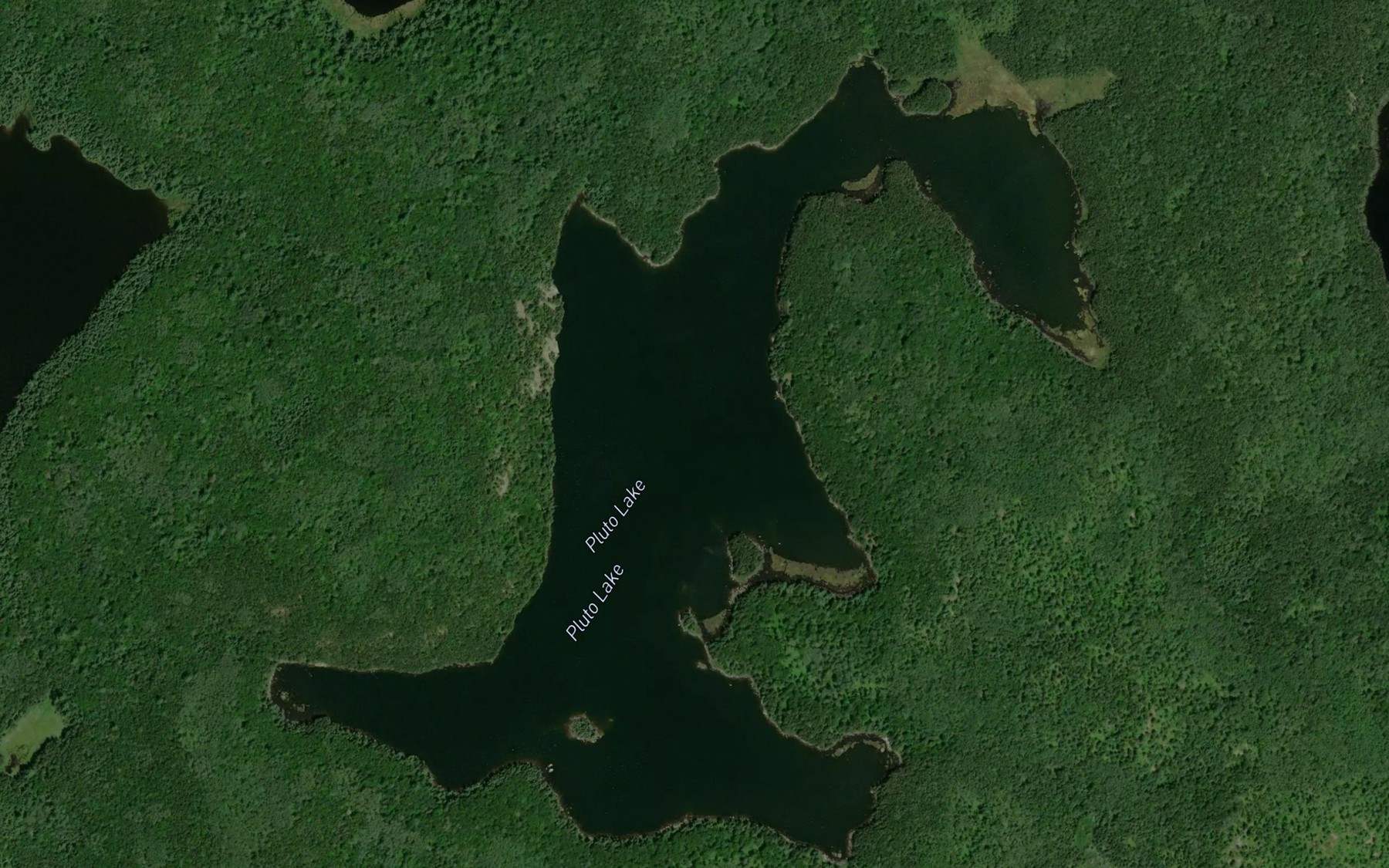 Satellite map of the Pluto Lake