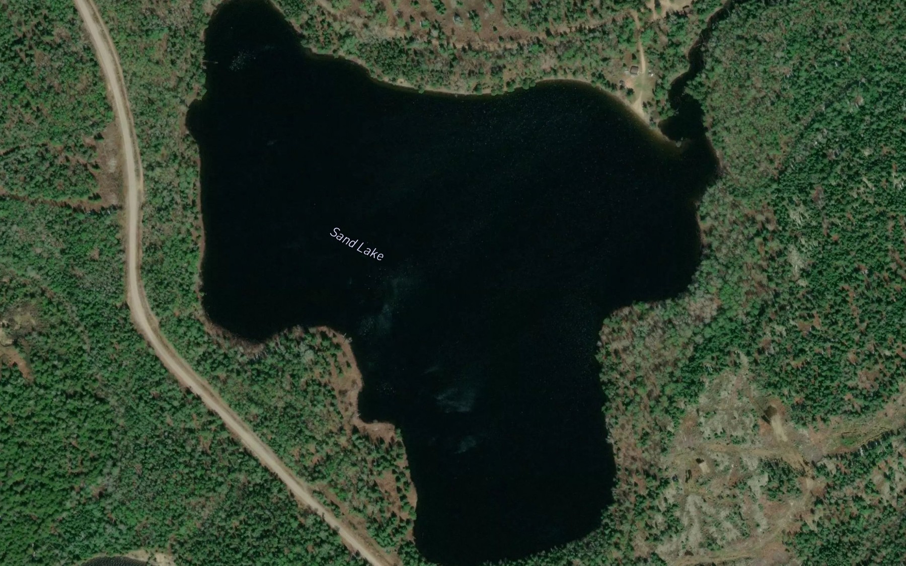 Satellite map of the Sand Lake