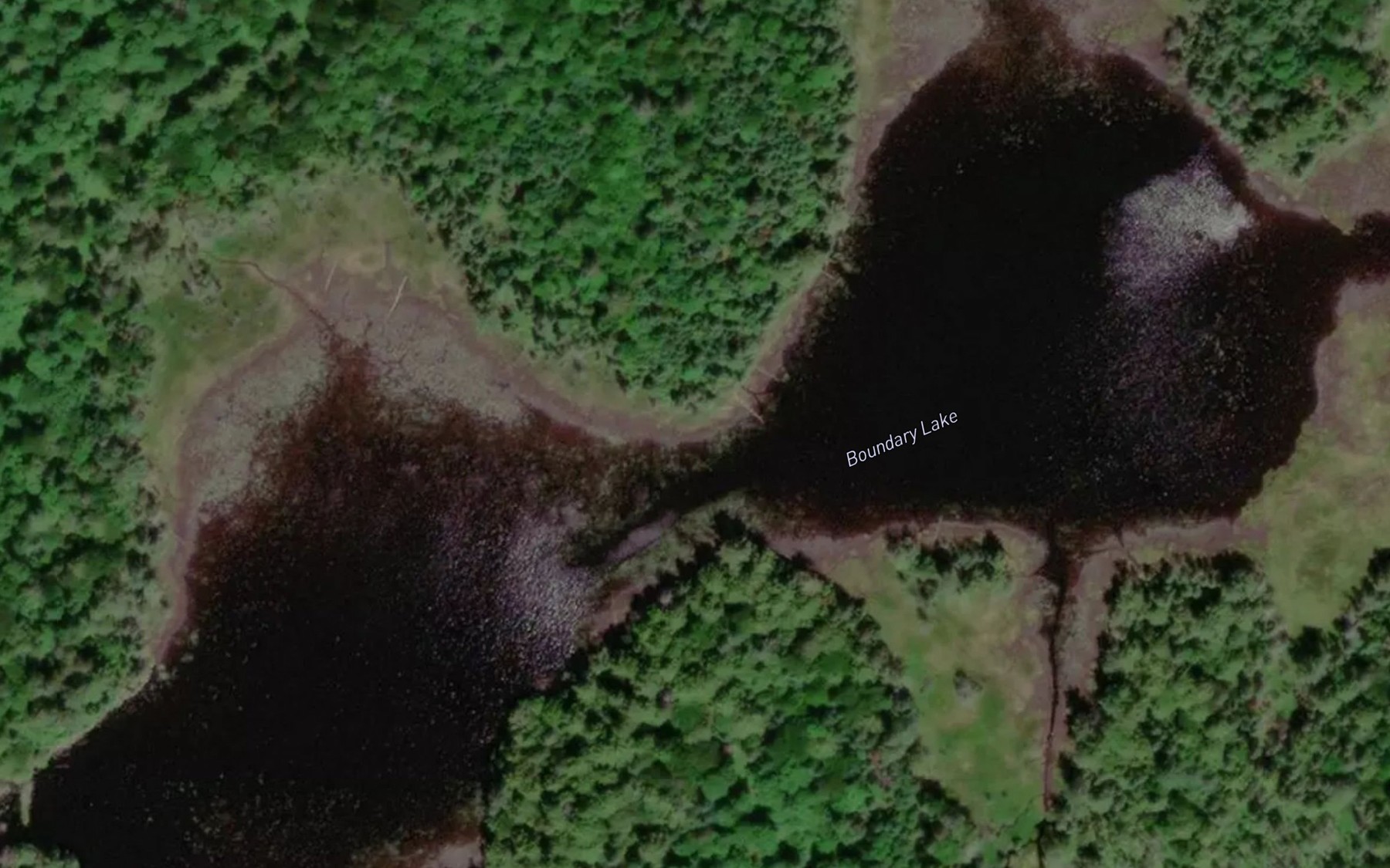 Satellite map of the Boundary Lake
