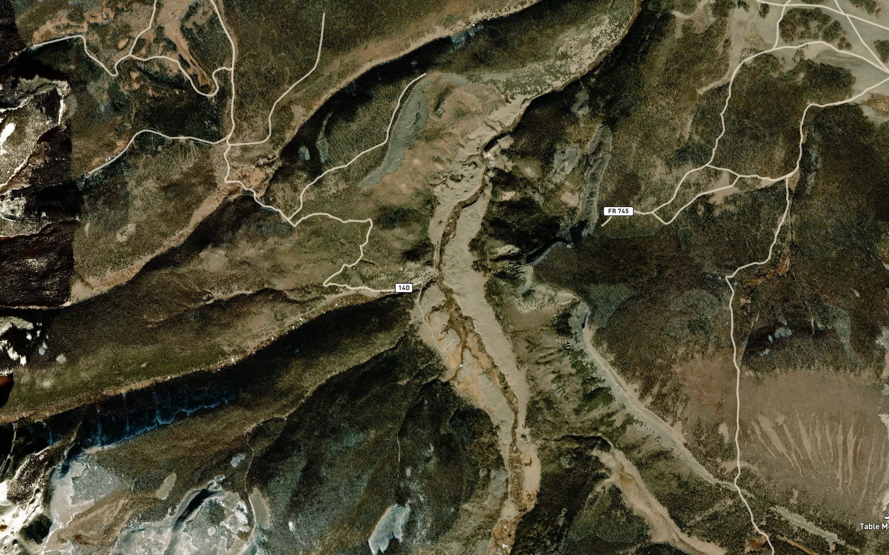 Satellite map of the Stewart Creek