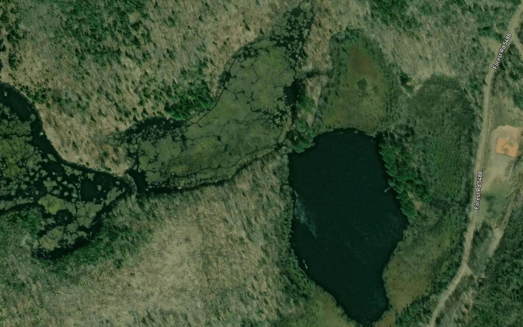 Satellite map of the Amber Lake