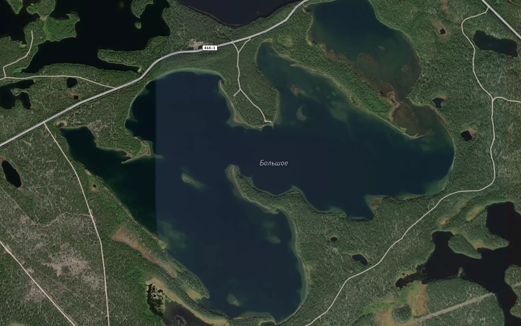 Satellite map of the Ozero Bol'shoye