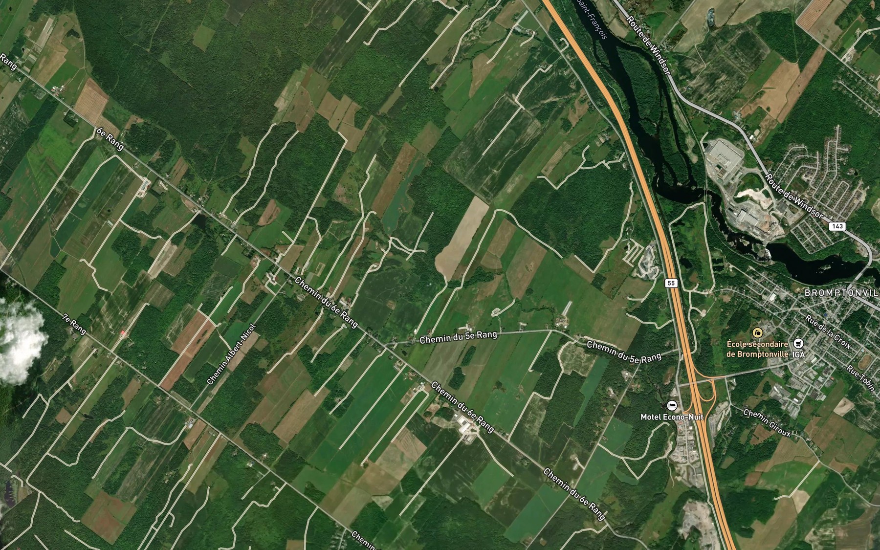 Satellite map of the Cours d'eau Landry
