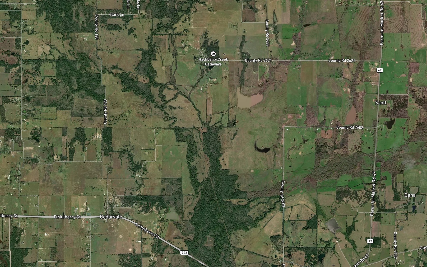 Satellite map of the Massey Branch
