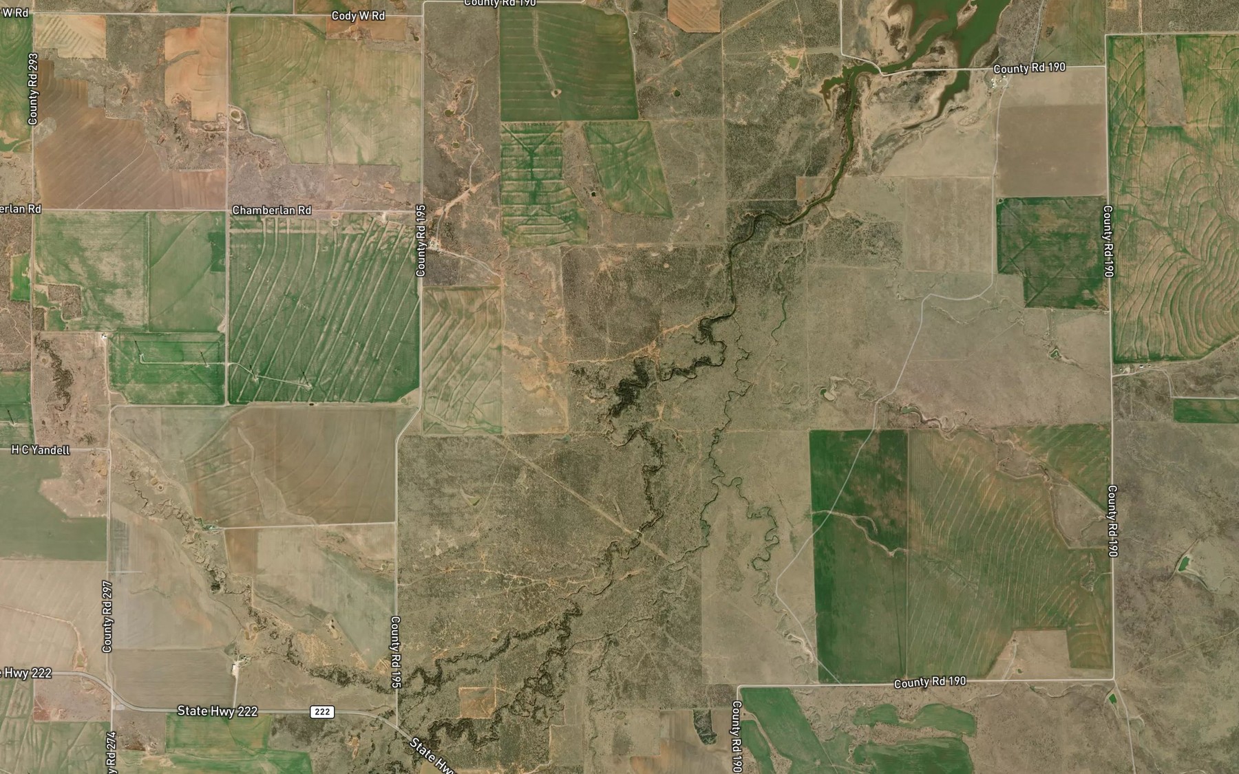 Satellite map of the Rocky Creek