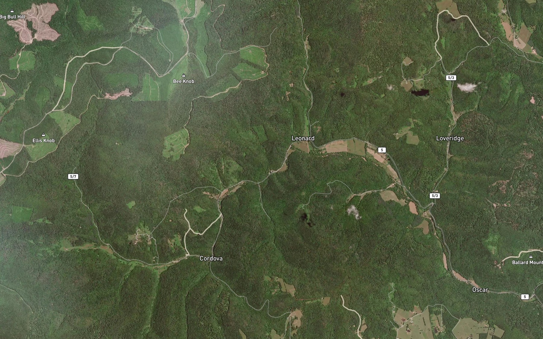 Satellite map of the Camel Branch
