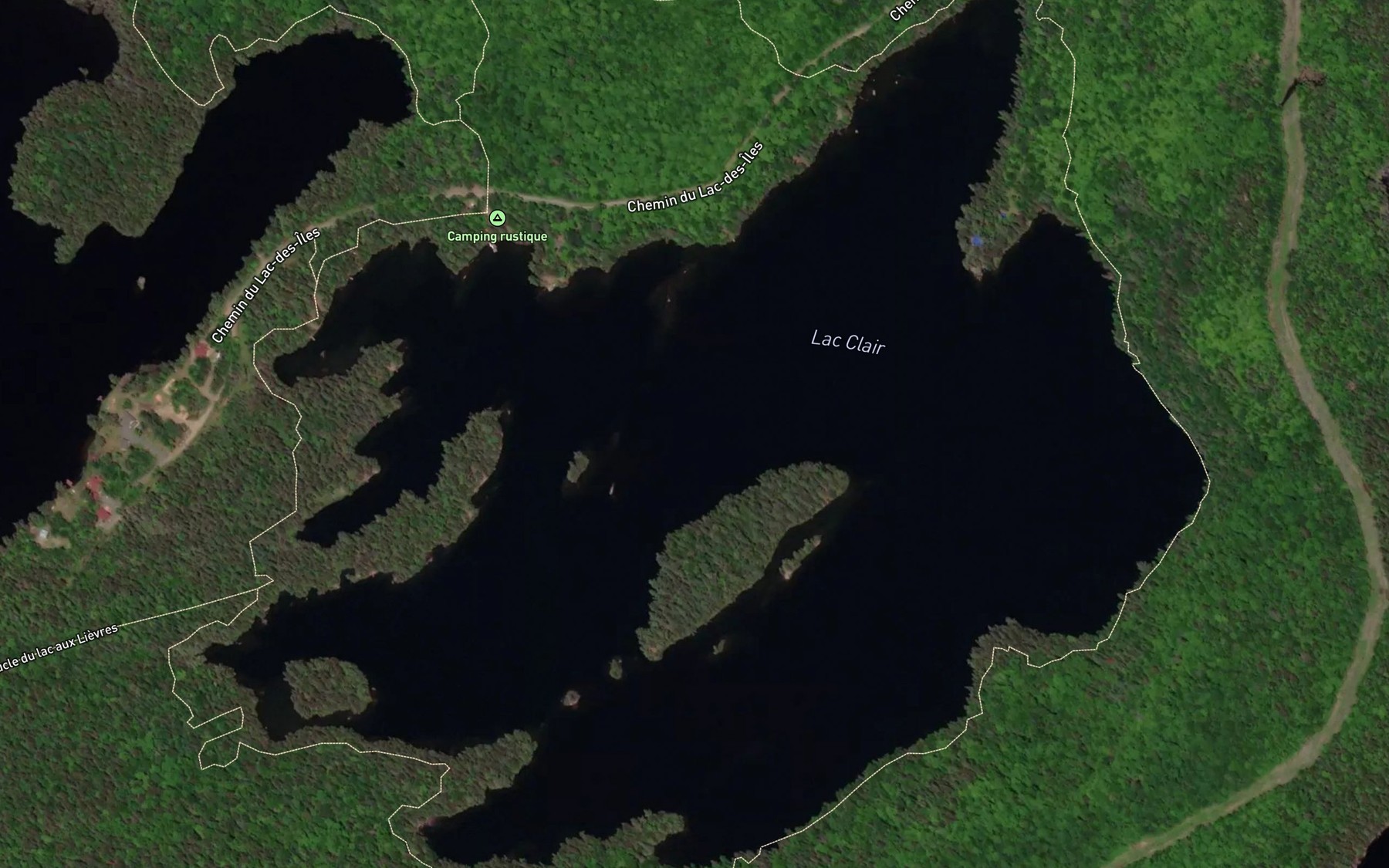 Satellite map of the Lac Clair