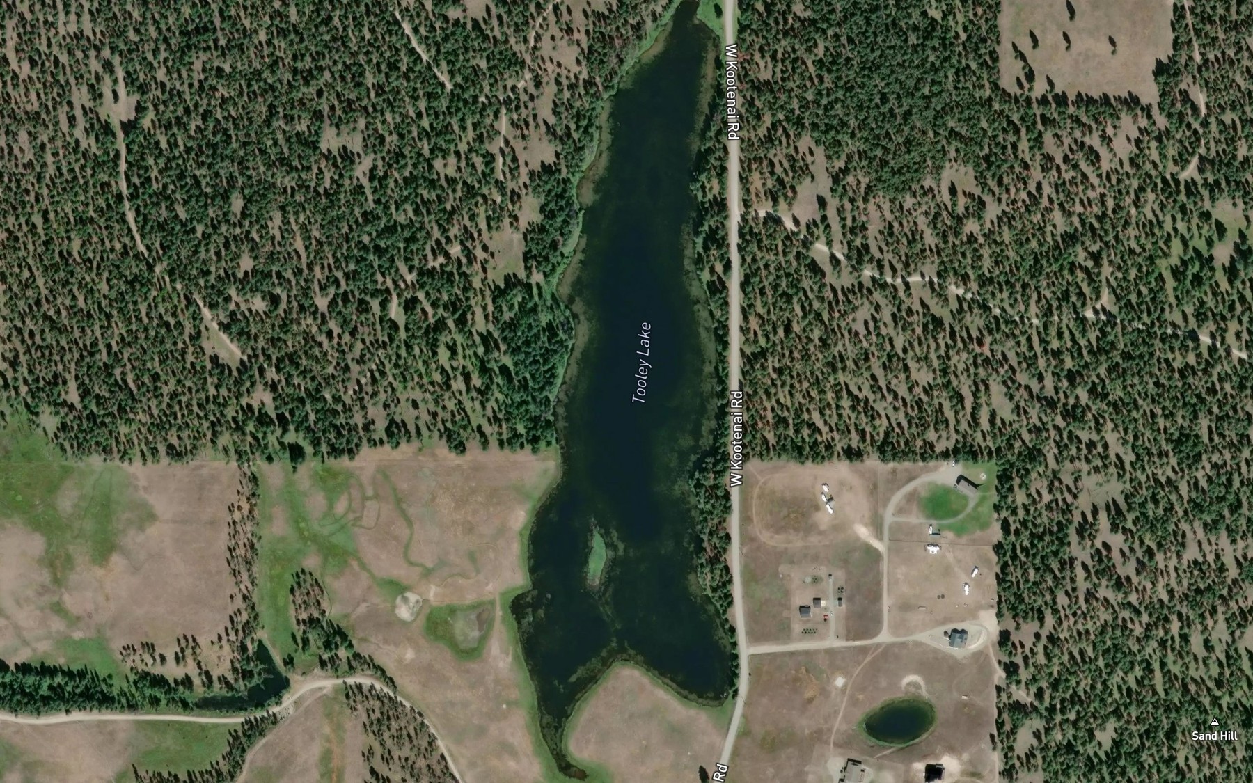 Satellite map of the Tooley Lake