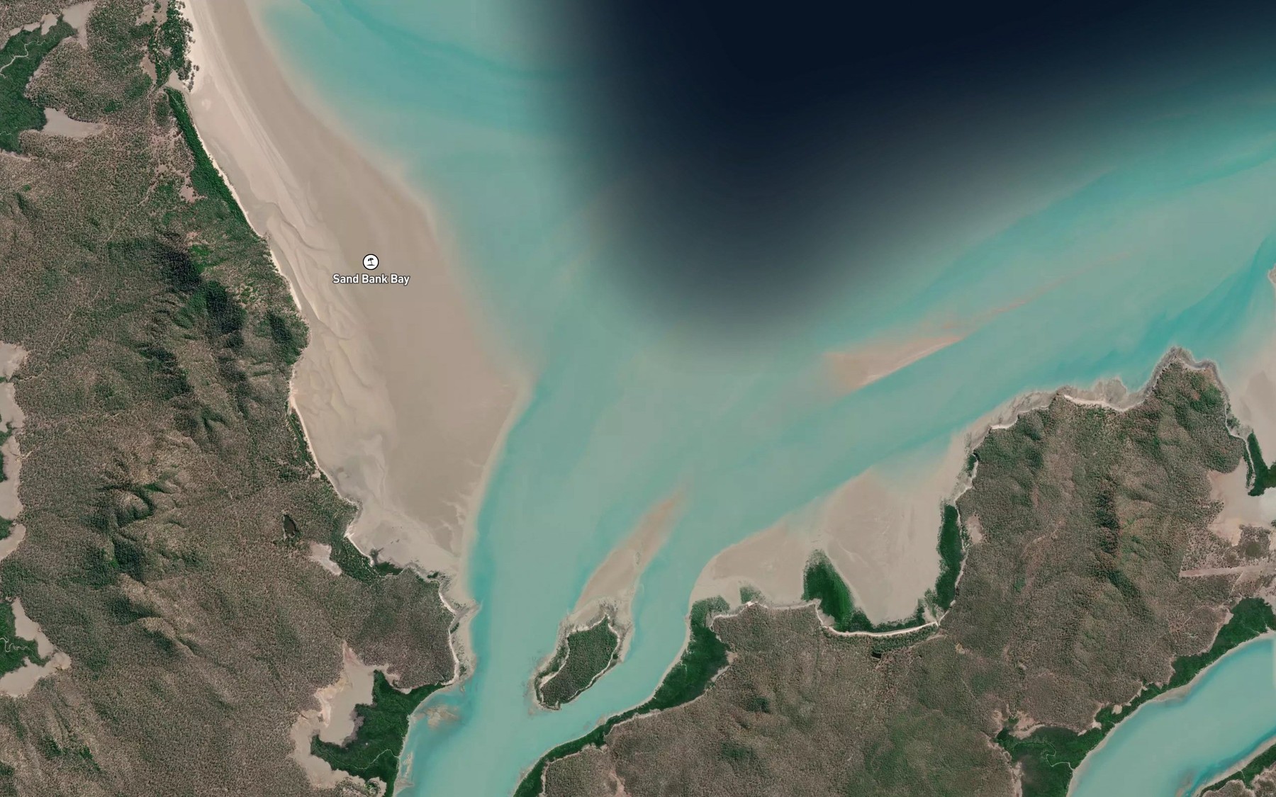 Satellite map of the Sand Bank Bay