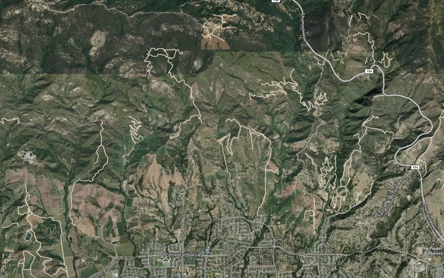 Satellite map of the Dennis Reservoir