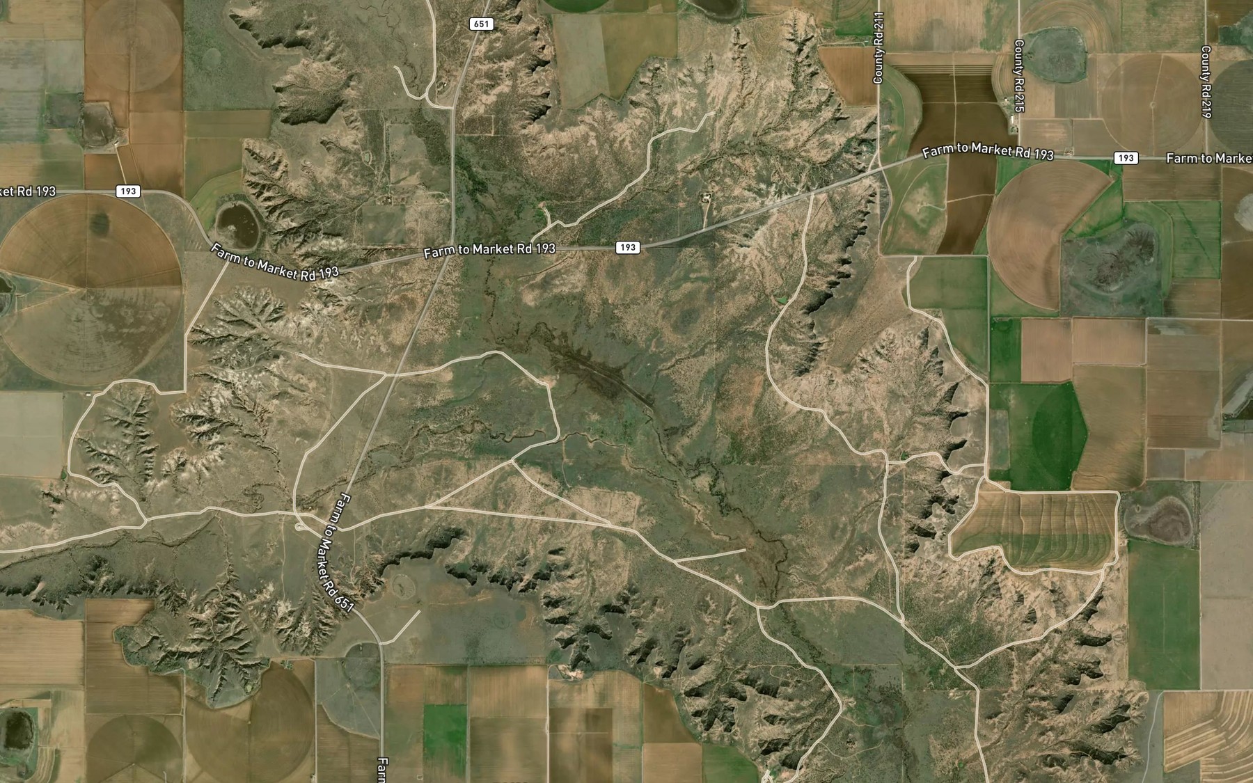 Satellite map of the Crawfish Creek