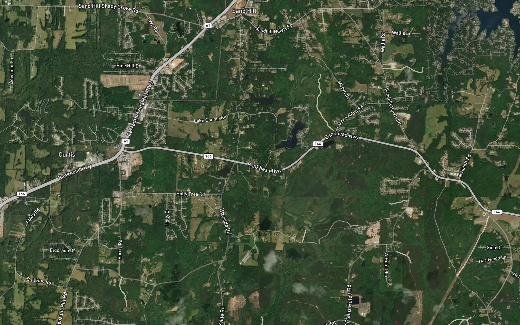 Satellite map of the Hesterlee Creek
