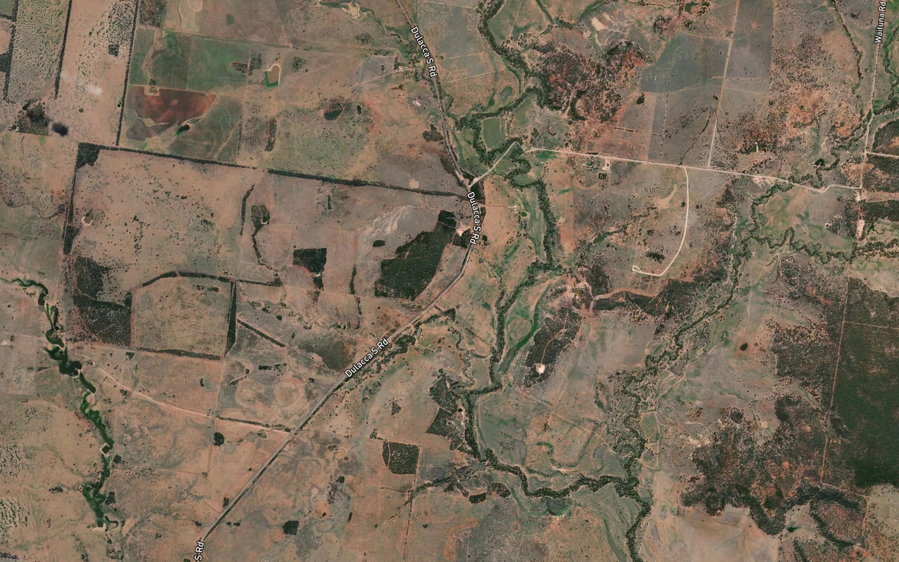 Satellite map of the Tea Creek