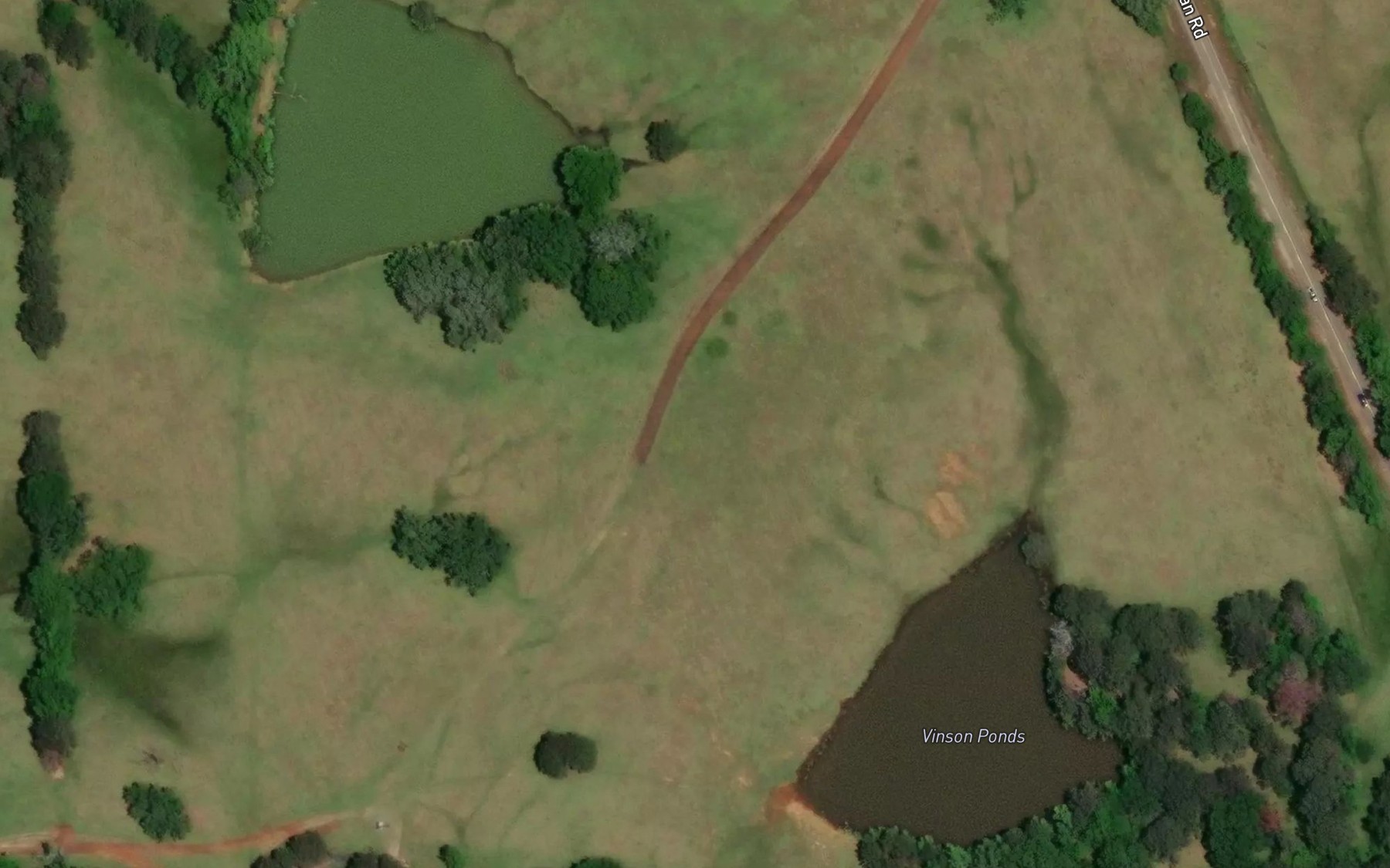 Satellite map of the Vinson Ponds