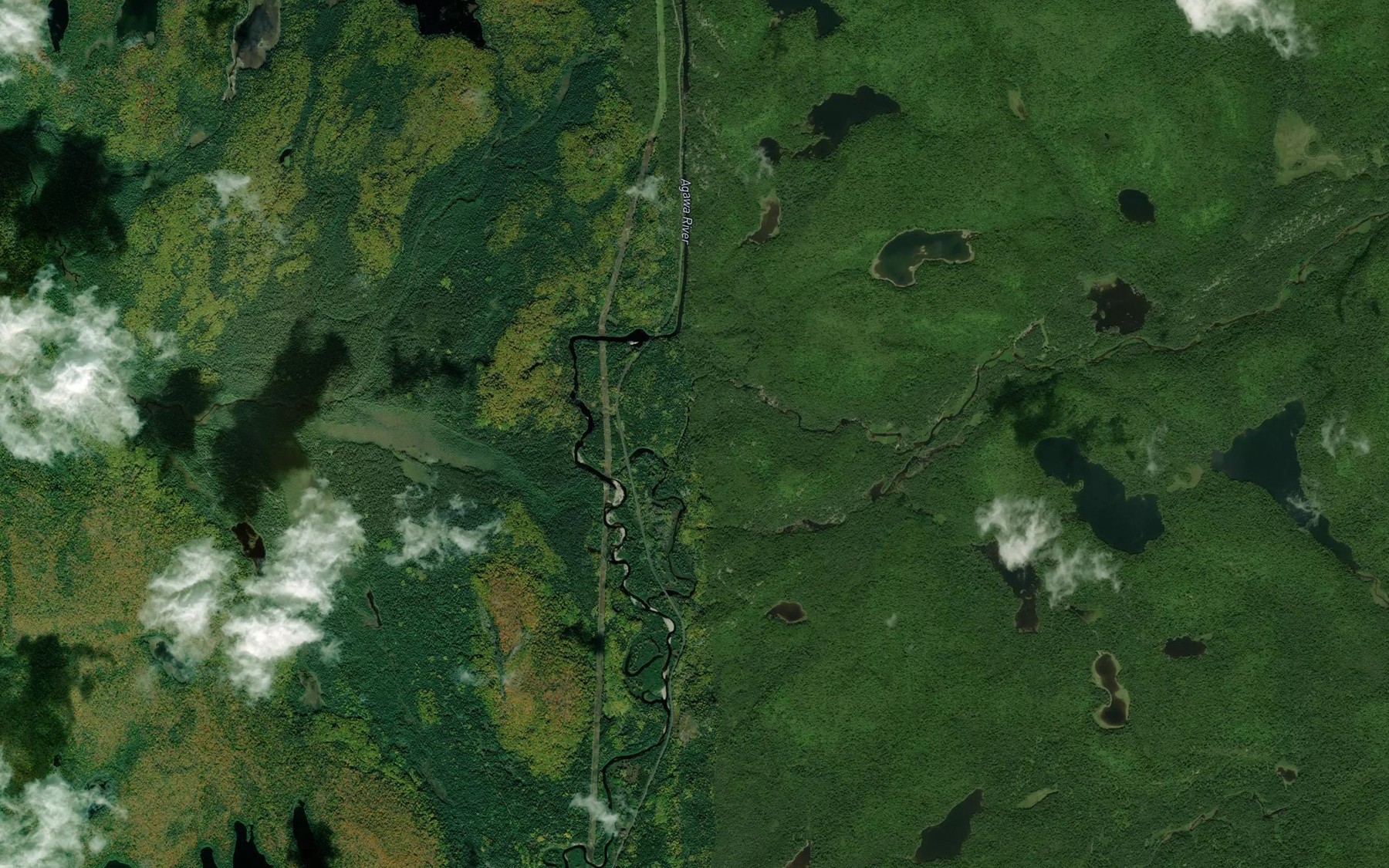 Satellite map of the Parch Creek