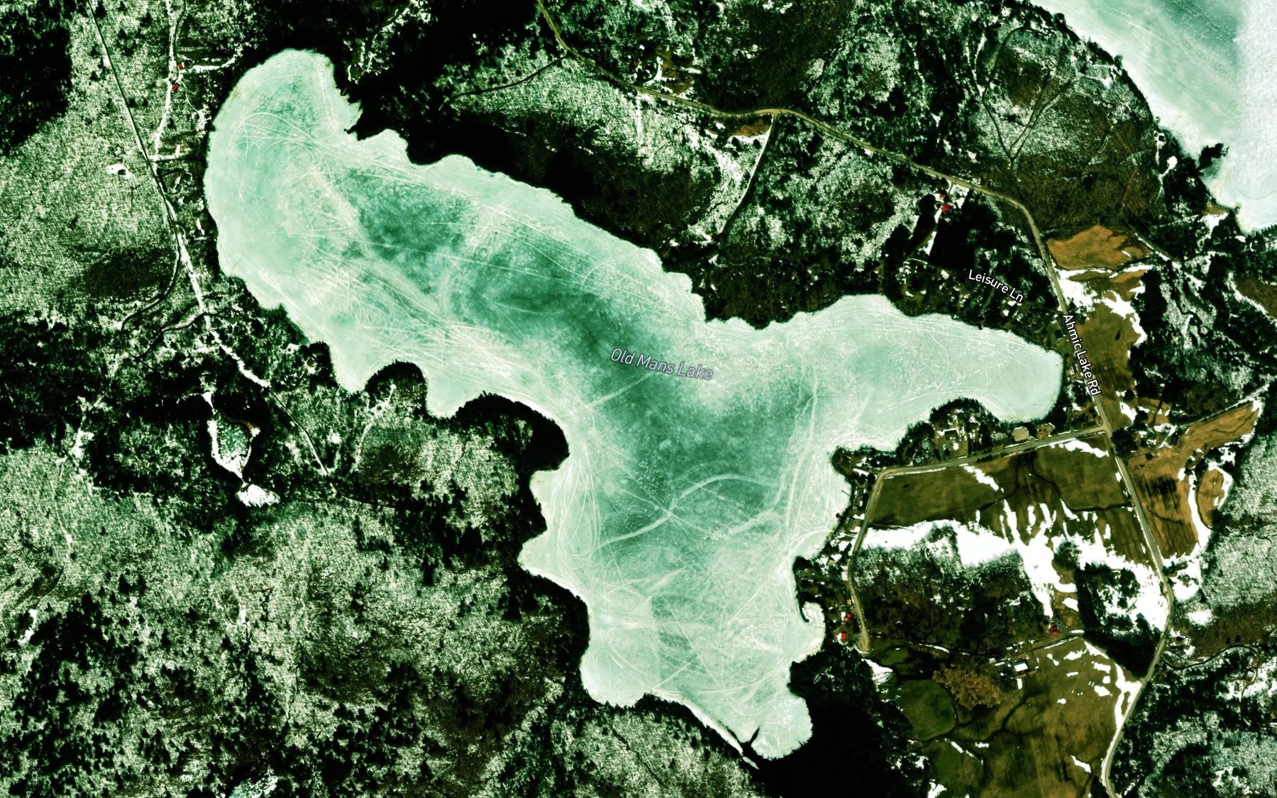 Satellite map of the Old Mans Lake