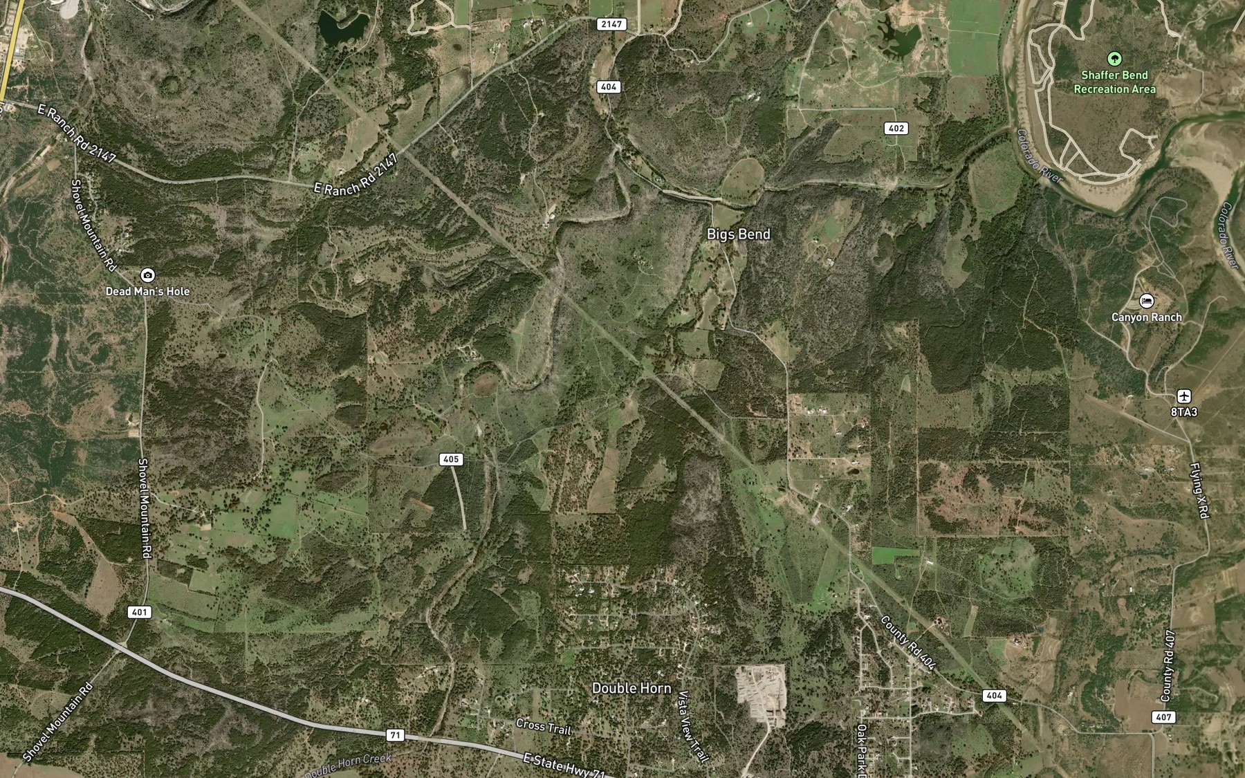 Satellite map of the Burnam Spring