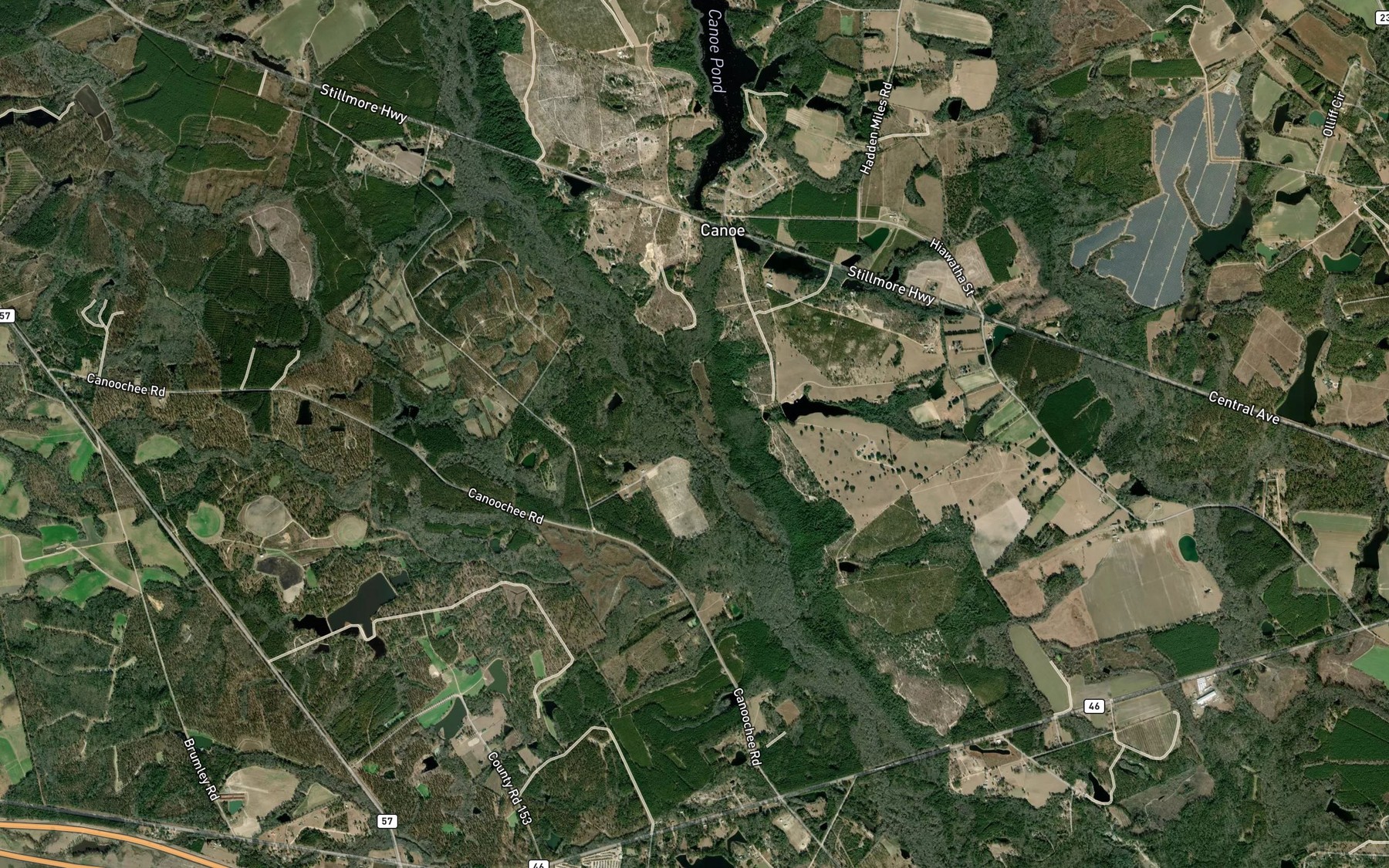 Satellite map of the Reedy Creek